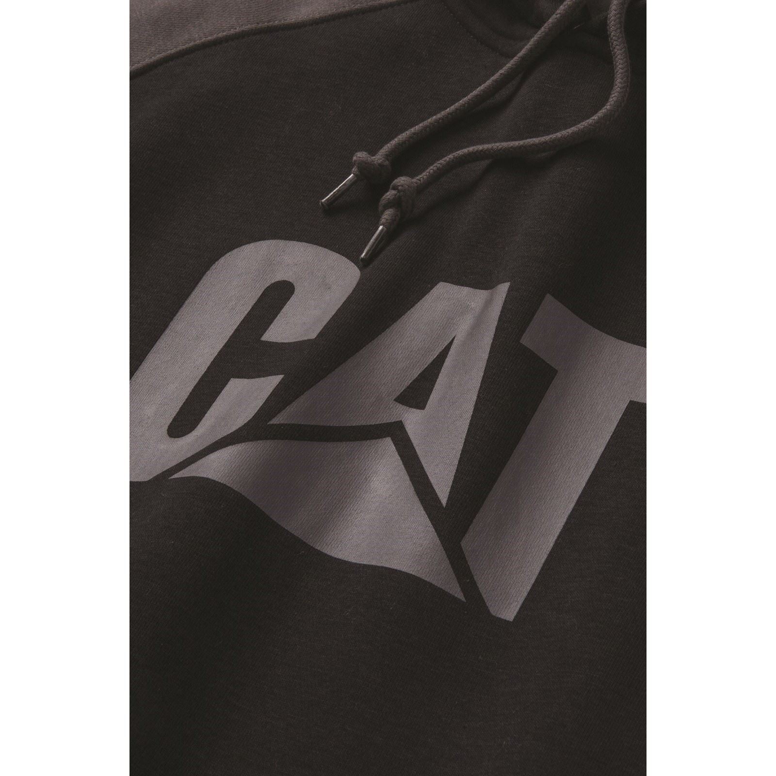 Caterpillar Men's Raglan Hooded Sweatshirt in Black/Magnet