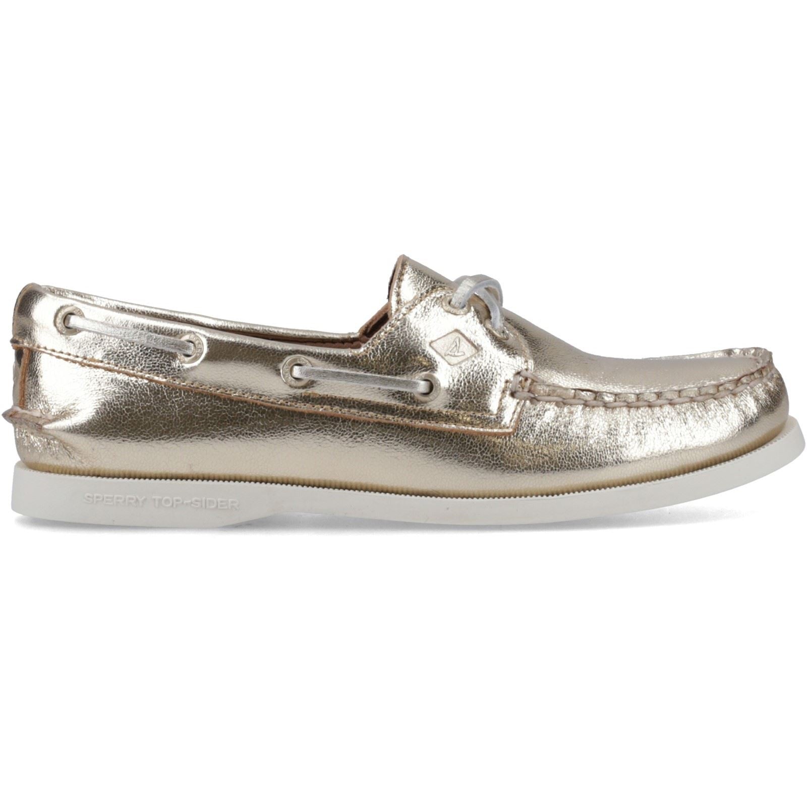 Sperry Authentic 2 Eye Leather Women's Gold Boat Shoes