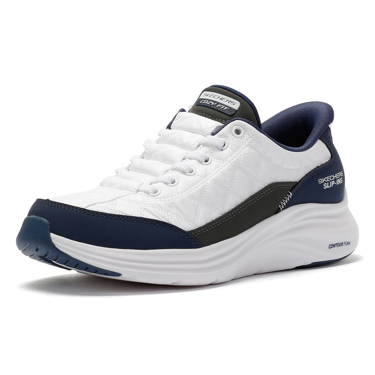 Skechers Slip-Ins Contour Foam Cozy Fit Women's White/Navy Trainers