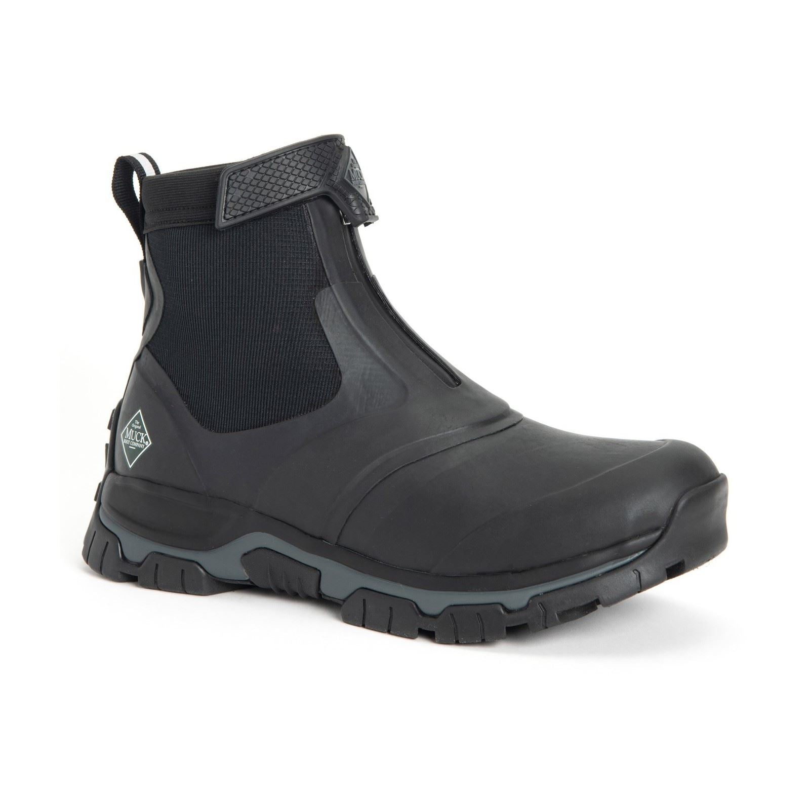 Muck Boots Men's Apex Mid Zip Wellingtons in Black/Dark Shadow