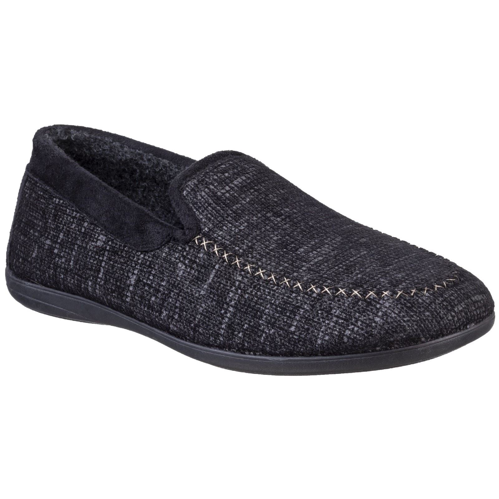 Cotswold Men's Stanley Loafer Slipper in Black