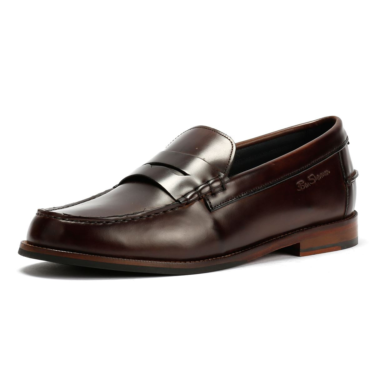 Ben Sherman Sid Brush Off Leather Men's Brown Penny Loafers