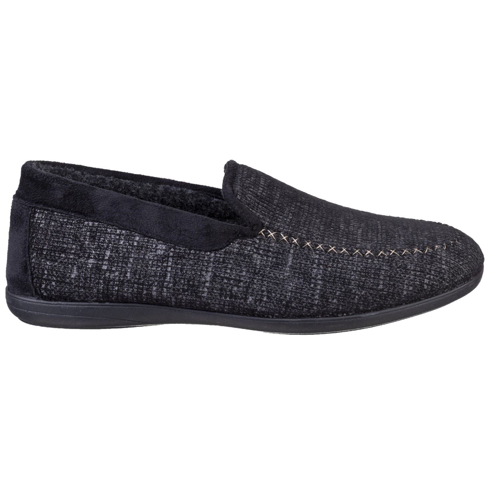 Cotswold Men's Stanley Loafer Slipper in Black