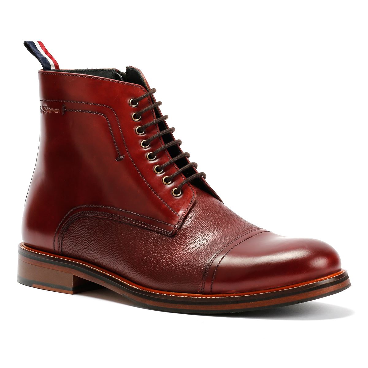 Ben Sherman Harrington Brush Off Leather Men's Burgundy Boots