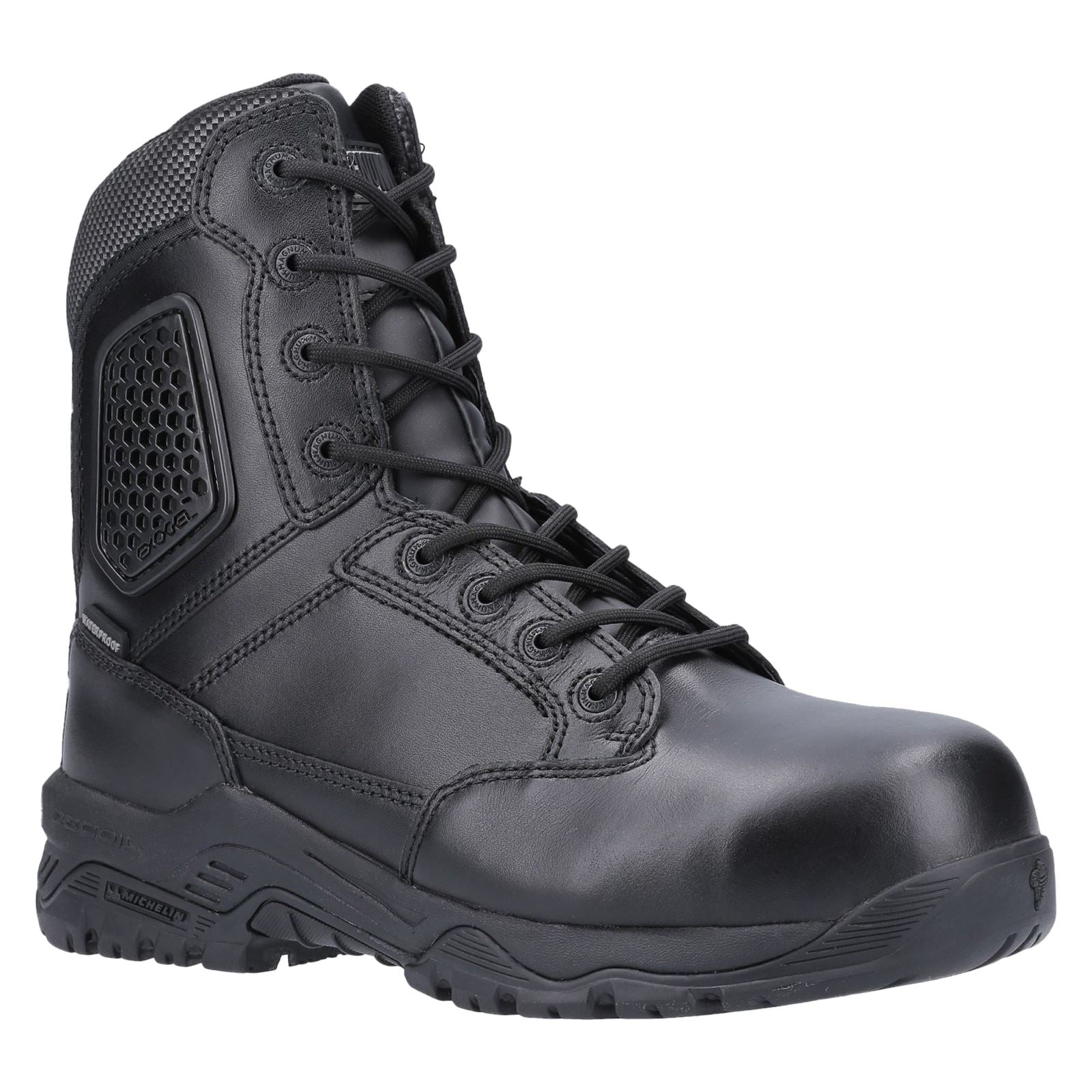 Magnum Strike Force 8.0 Side-Zip CT CP WP Uniform Safety Boot in Black