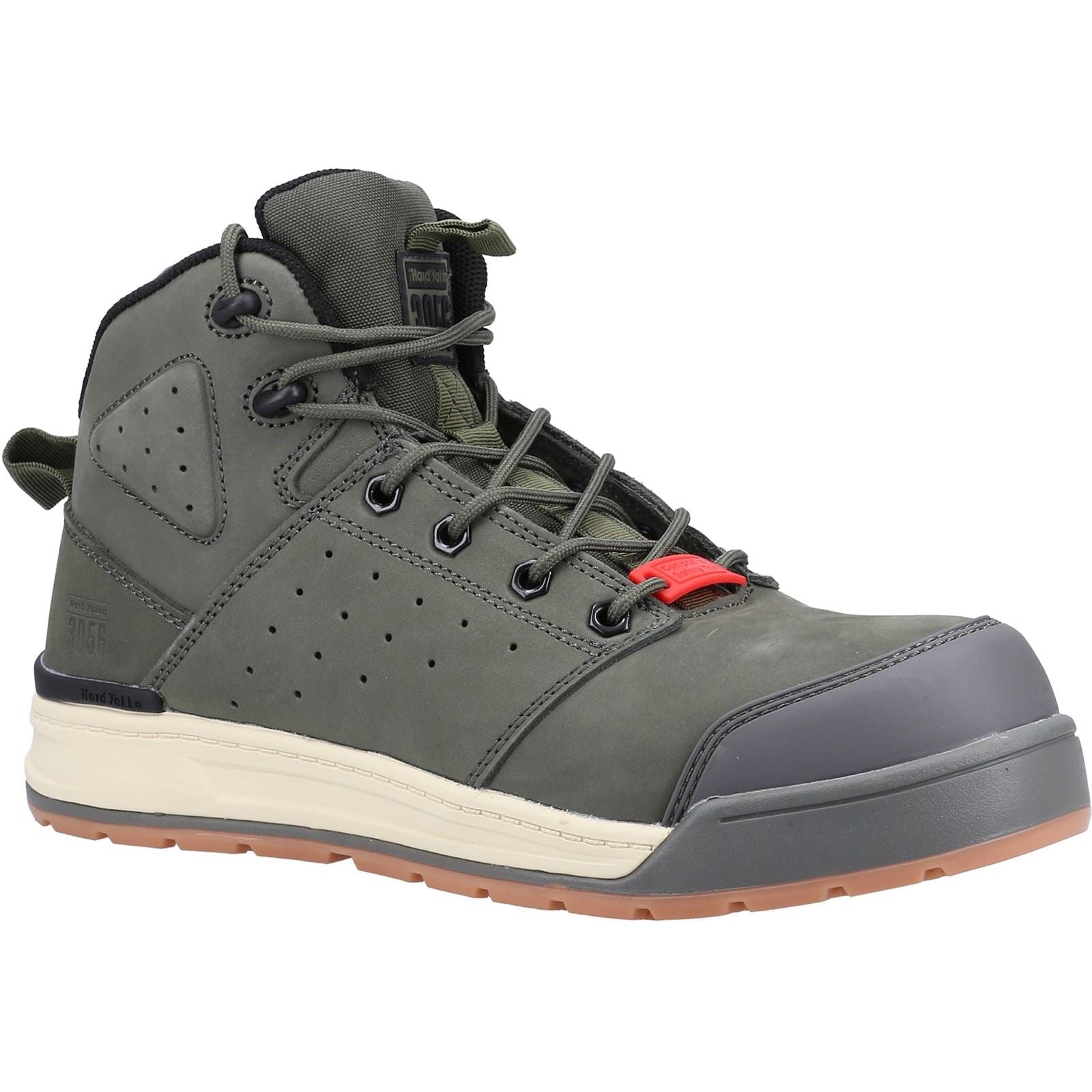 Hard Yakka Men's 3056 Lace Zip Safety Boot in Olive