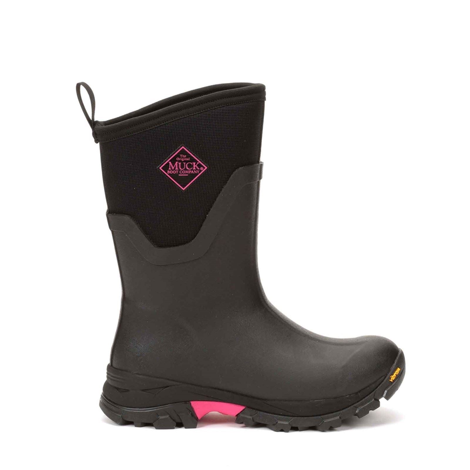 Muck Boots Women's Arctic Ice Mid Wellingtons in Black/Hot Pink