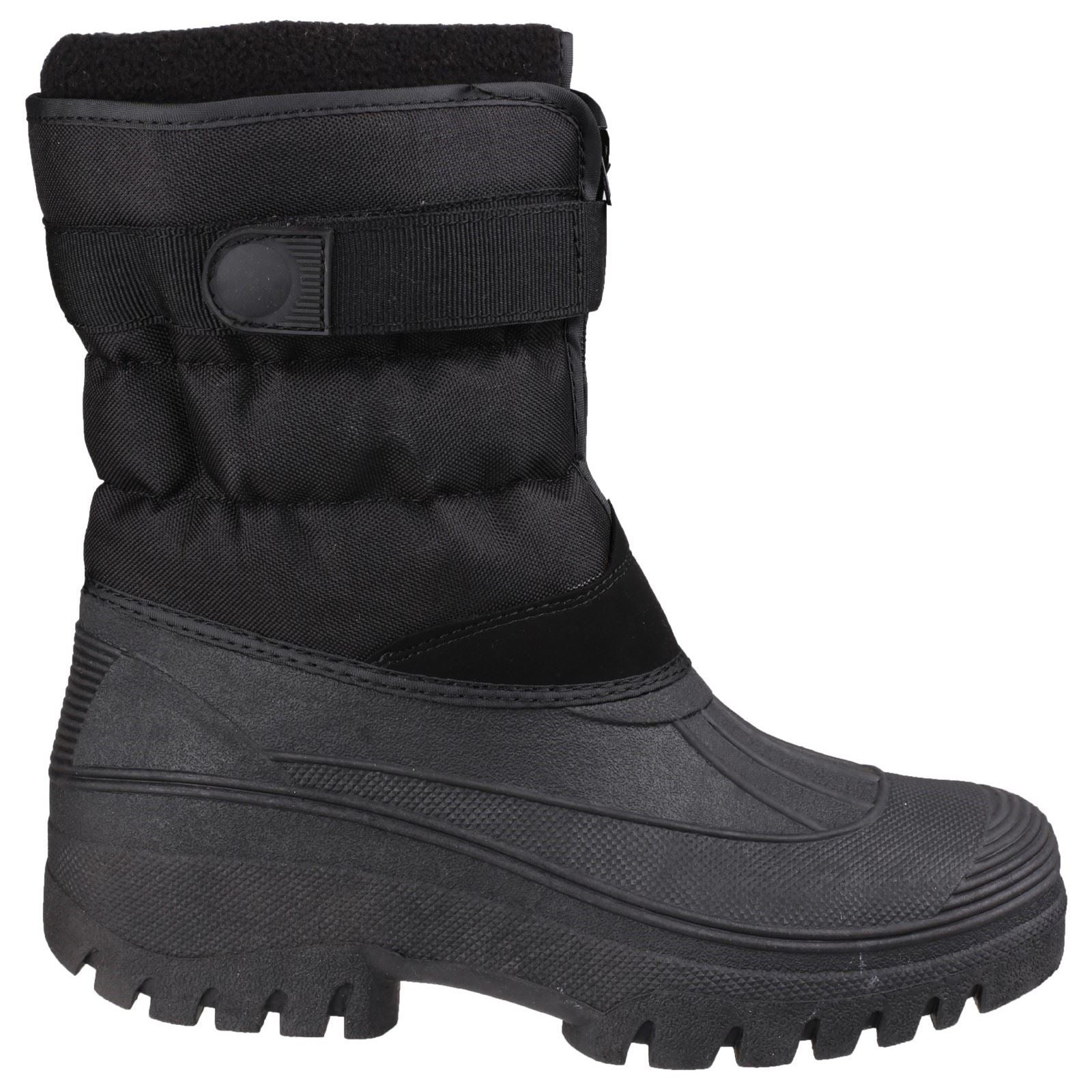 Cotswold Men's Chase Touch Fastening and Zip up Winter Boot in Black