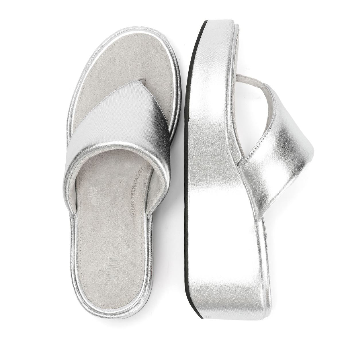 FitFlop Platfform Wedge Women's Silver Sandals
