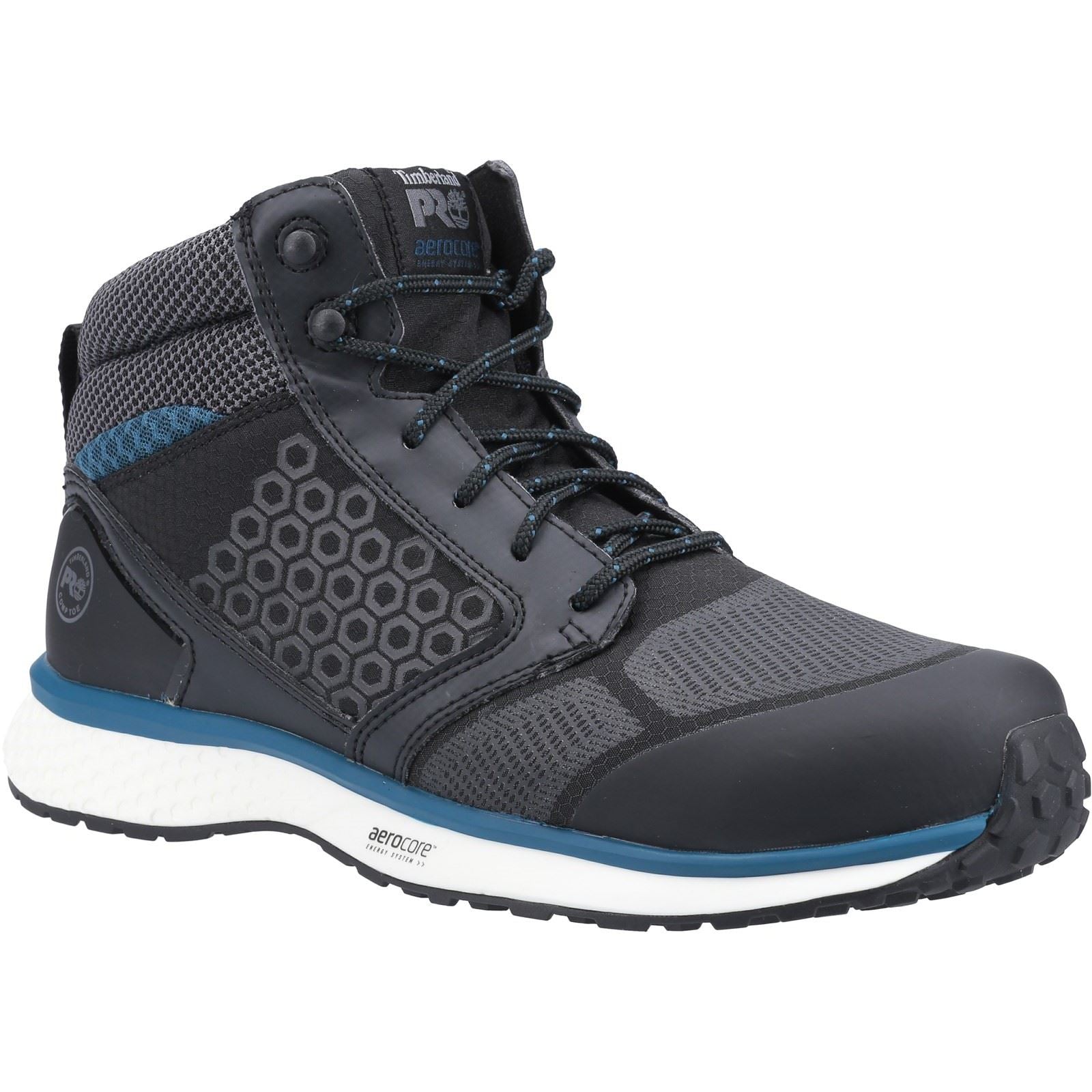 Timberland Pro Men's Reaxion Mid Composite Safety Boot in Black/Blue