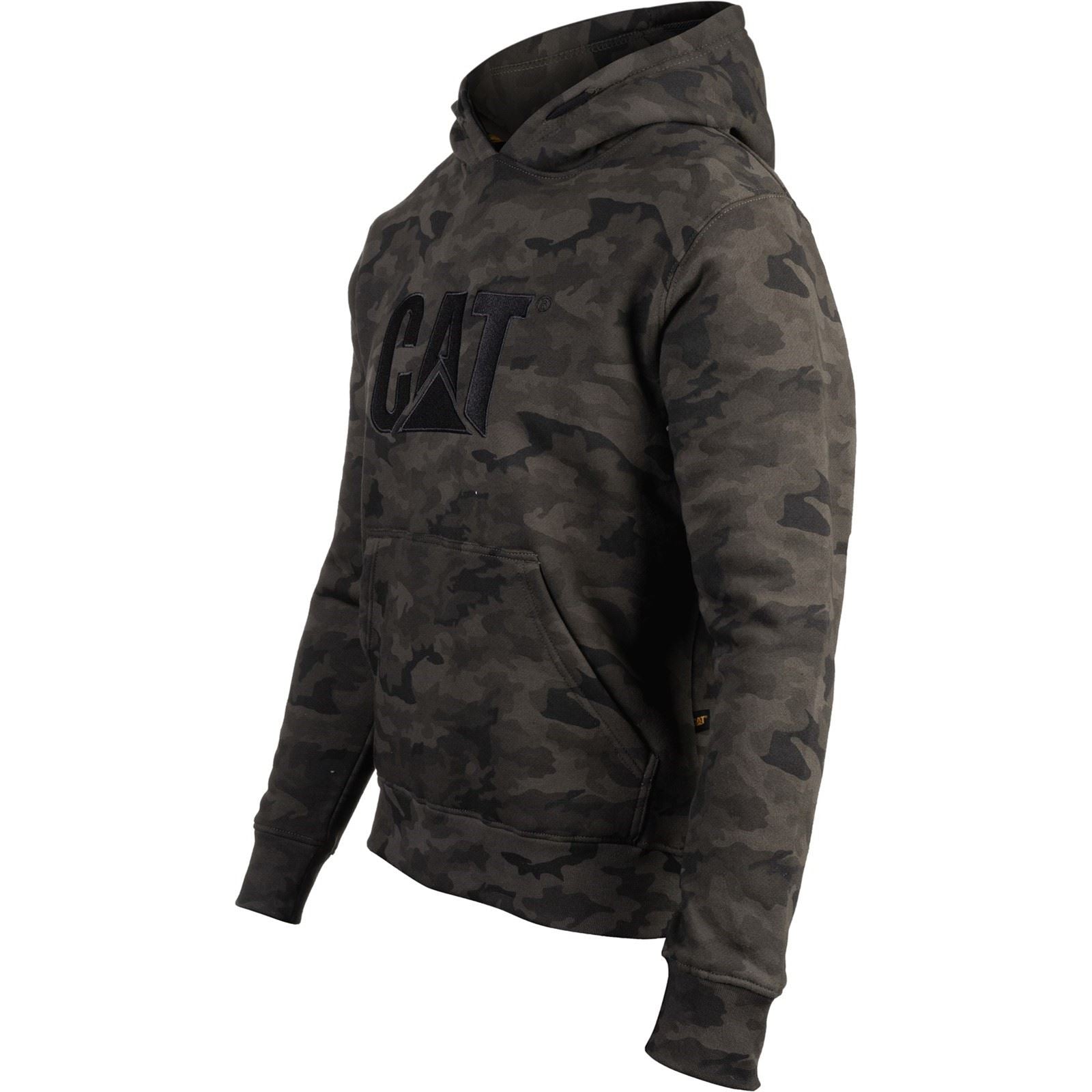 Caterpillar Men's Trademark Hooded Sweatshirt in Night Camo
