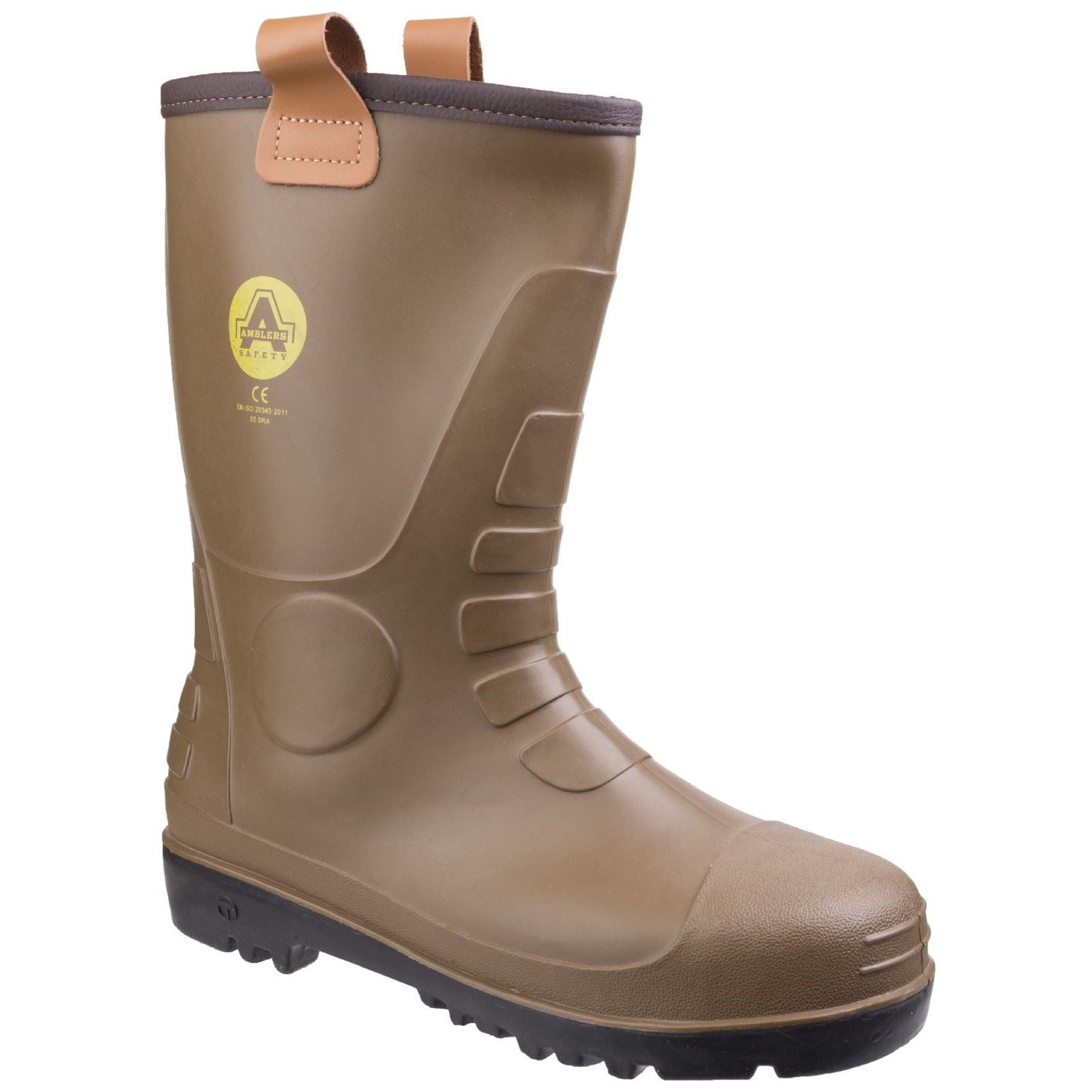 Amblers Safety FS95 Waterproof PVC Pull on Safety Rigger Boot in Tan