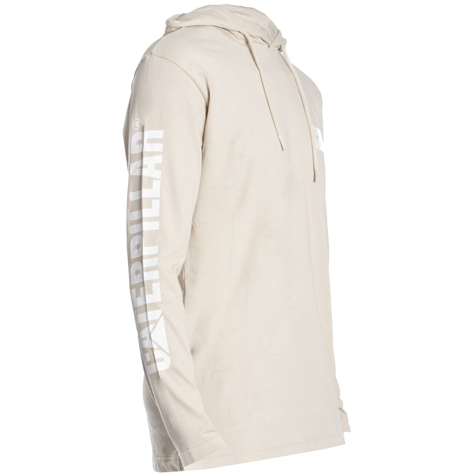 Caterpillar Men's Hooded Long Sleeve Tee in Peyote