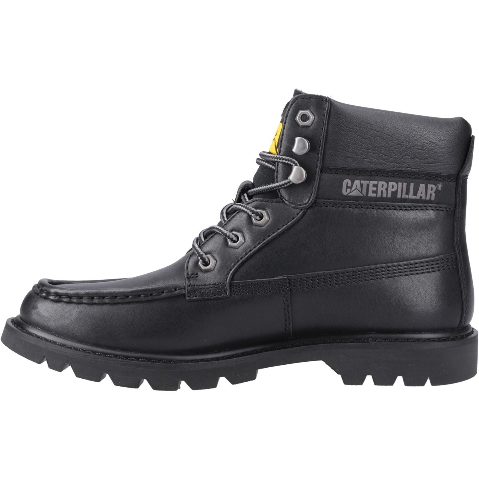 CAT Lifestyle Colorado Moc Toe Leather Men's Black Ankle Boots