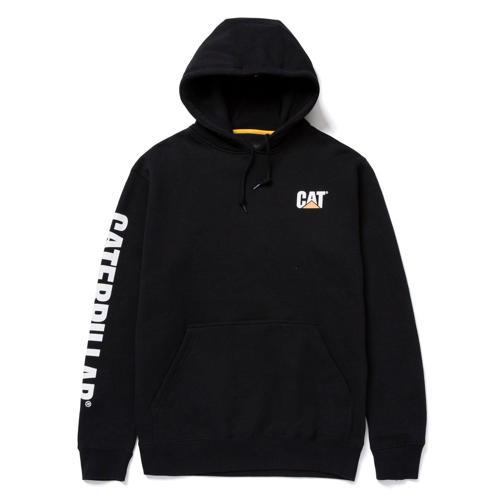 Caterpillar Men's Trademark Banner Hooded Sweatshirt in Black