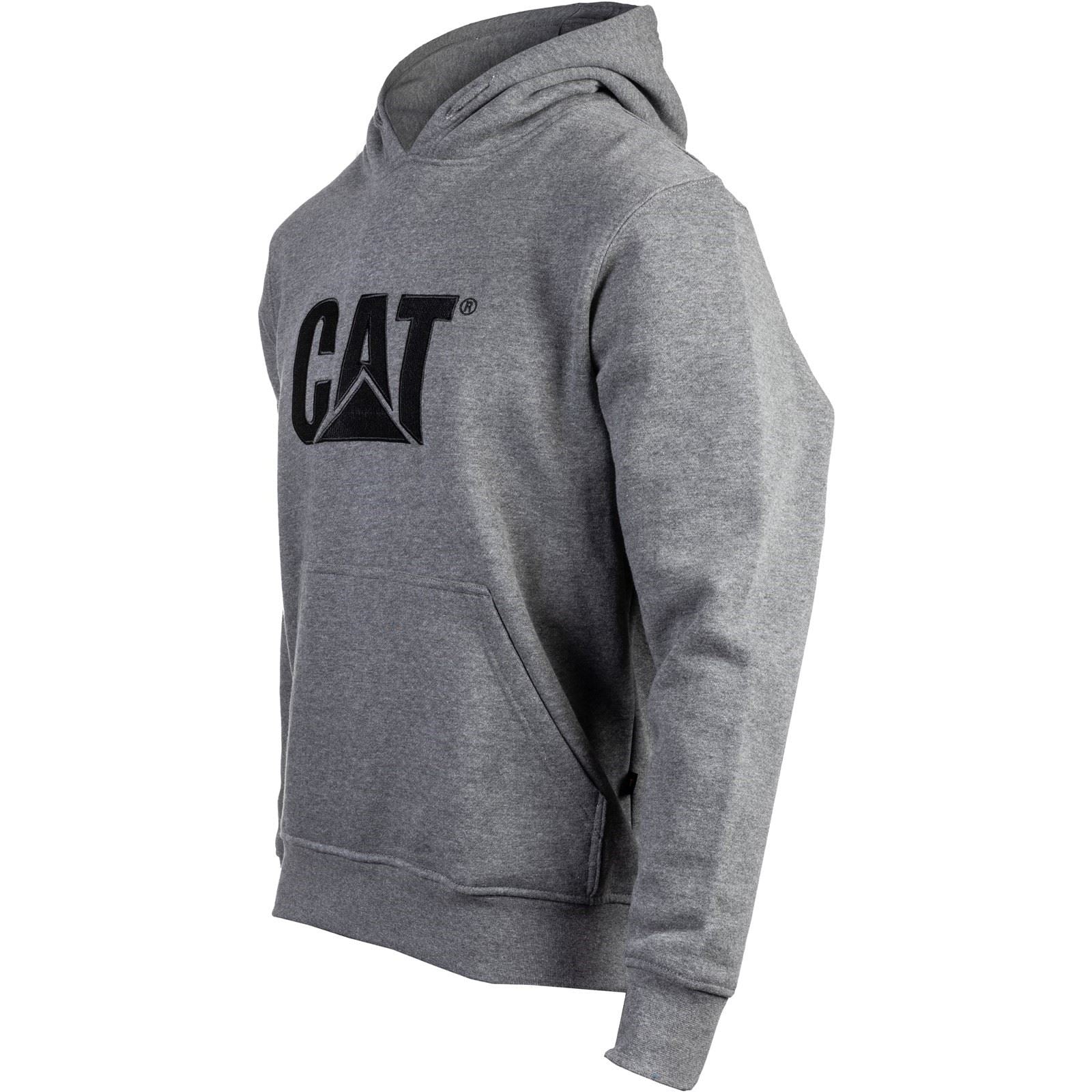 Caterpillar Men's Trademark Hooded Sweatshirt in Heather Grey