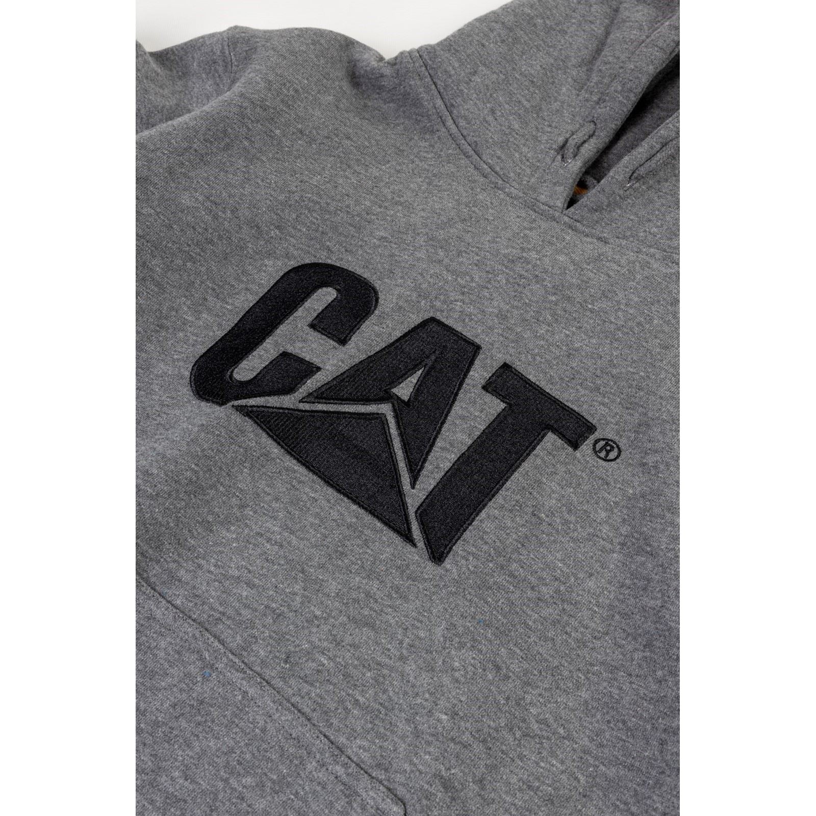 Caterpillar Men's Trademark Hooded Sweatshirt in Heather Grey