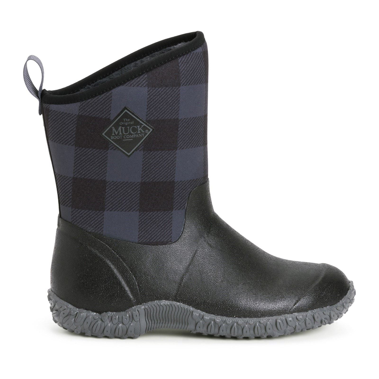 Muck Boots Women's Muckster II Mid Wellington in Black/Grey Plaid
