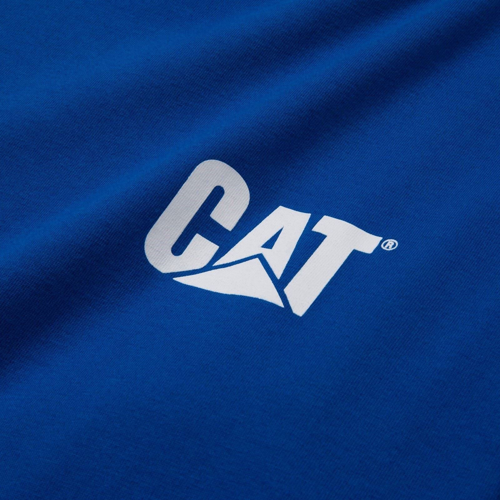 Caterpillar Men's Trademark Banner Long Sleeve T-Shirt in Memphis Blue