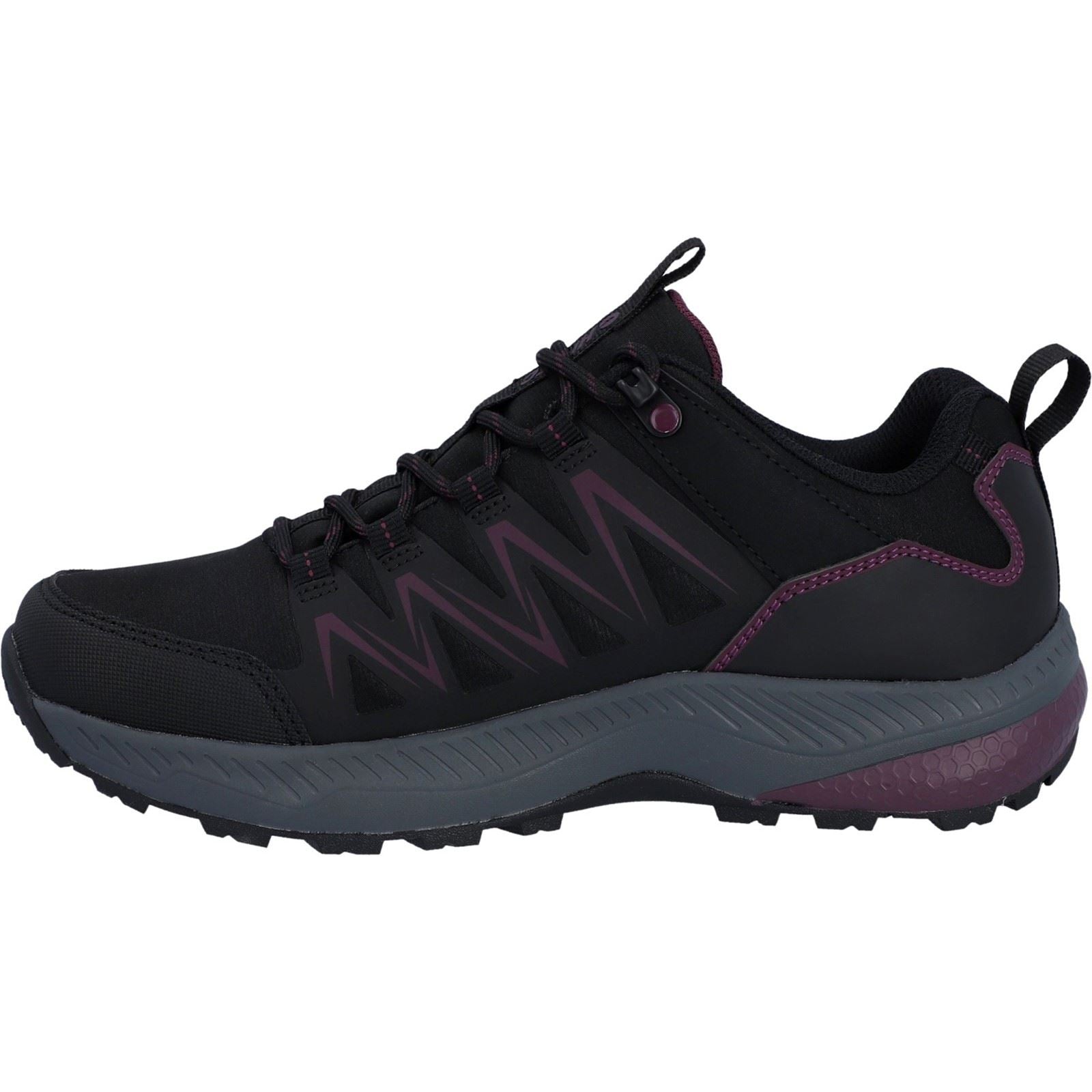 Hi-Tec Stealth Low Womens Polyester Women's Black/Purple Hiking Boots