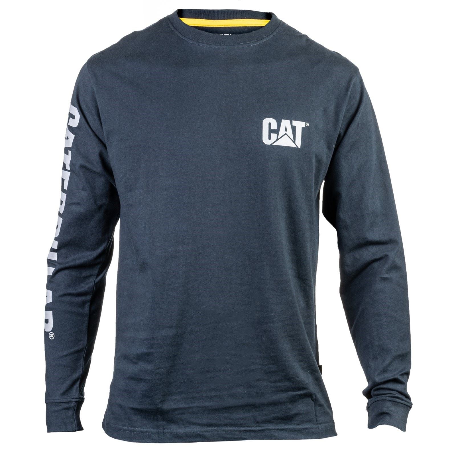 Caterpillar Men's Trademark Banner Long Sleeve T-Shirt in Dark Marine