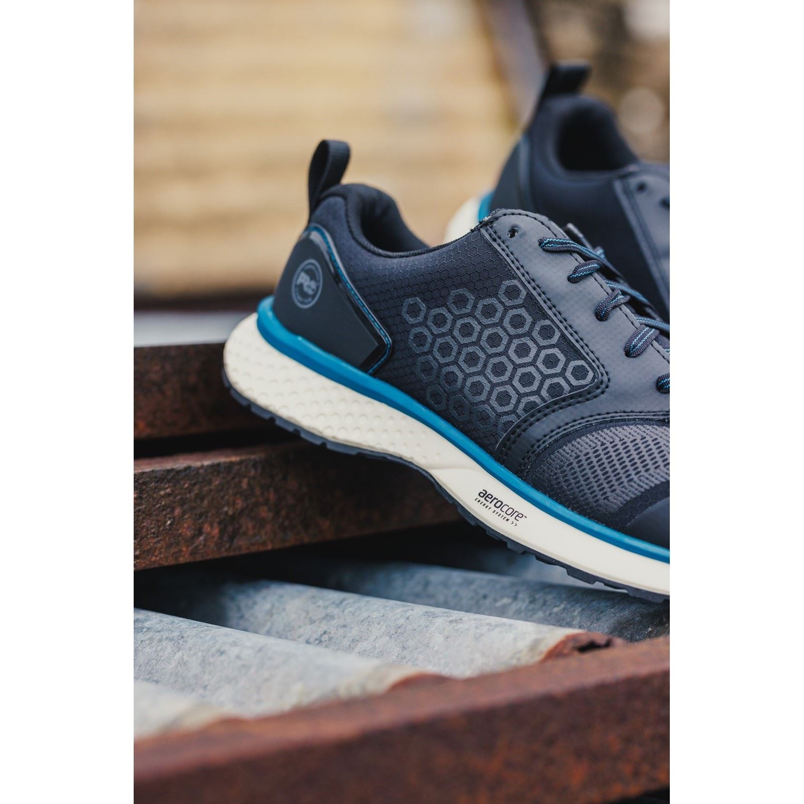 Timberland Pro Men's Reaxion Composite Safety Trainer in Black/Blue