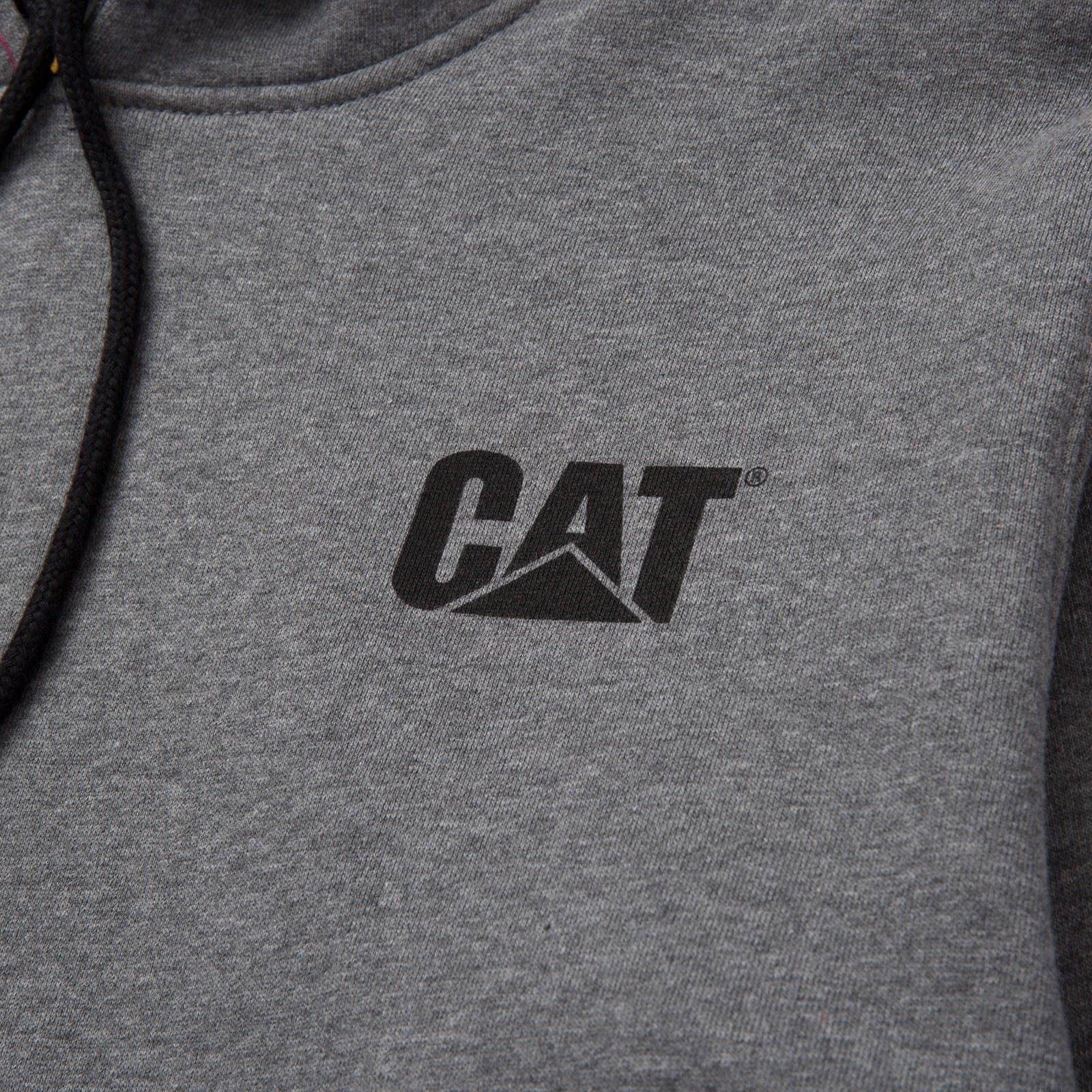 Caterpillar Men's Trademark Banner Hooded Sweatshirt in Dark Grey
