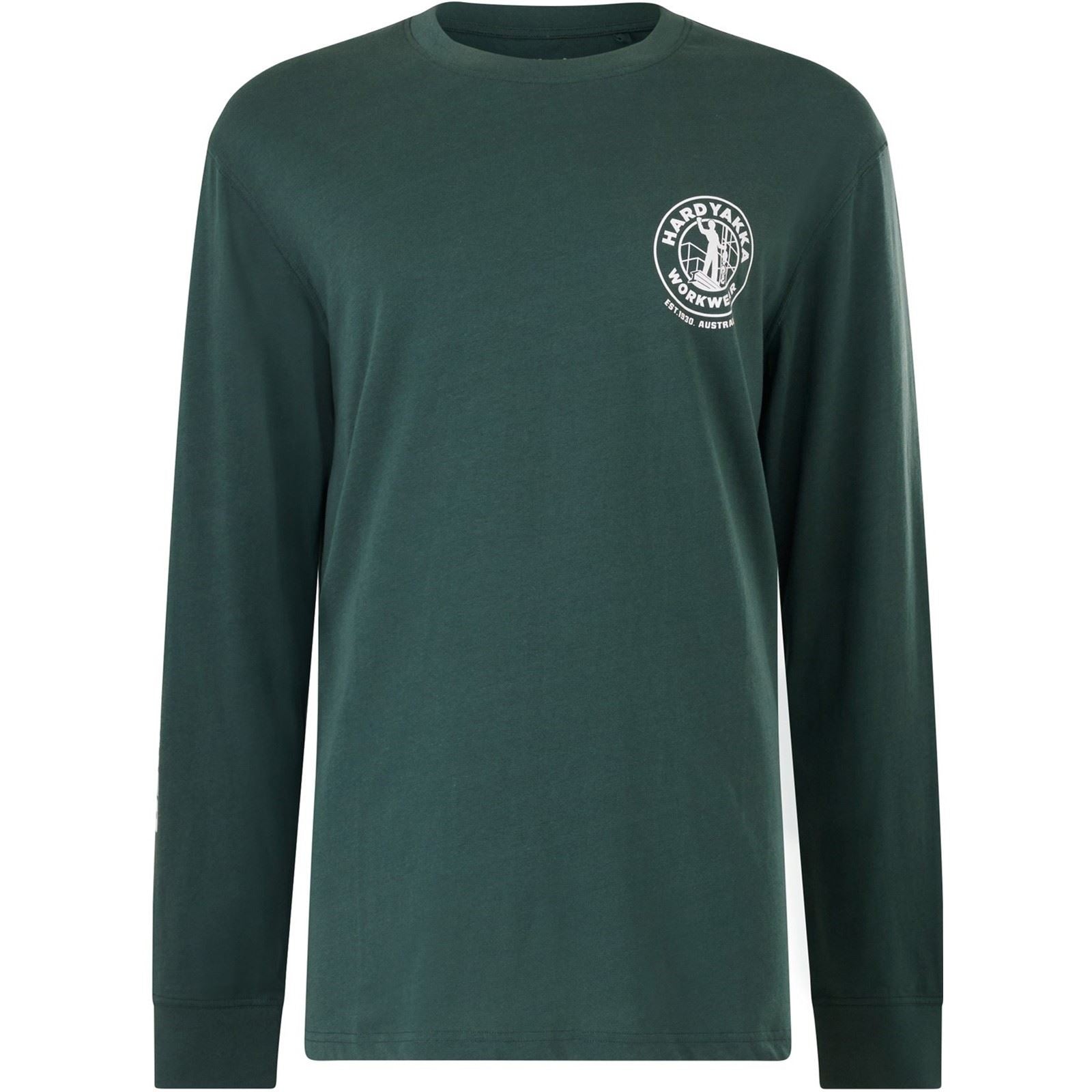 Hard Yakka Men's Heritage Icon Long Sleeve Tee in Gardeners Green