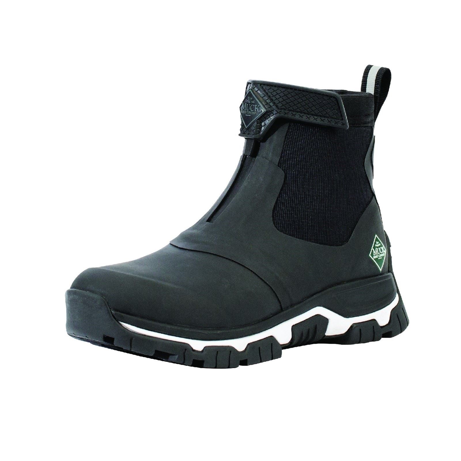 Muck Boots Women's Apex Mid Zip Wellington in Black/White