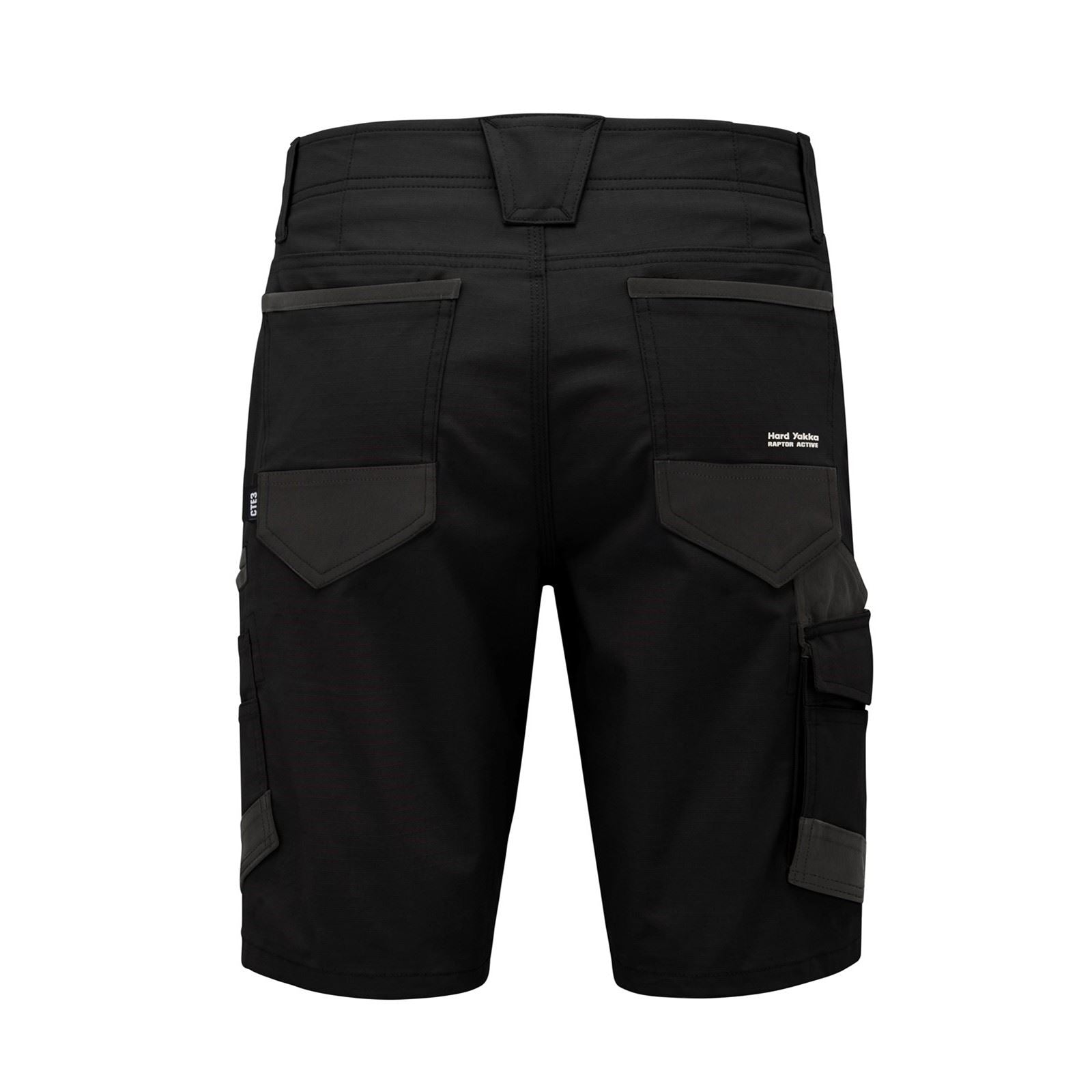 Hard Yakka Men's Raptor Active Mid-Short in Black