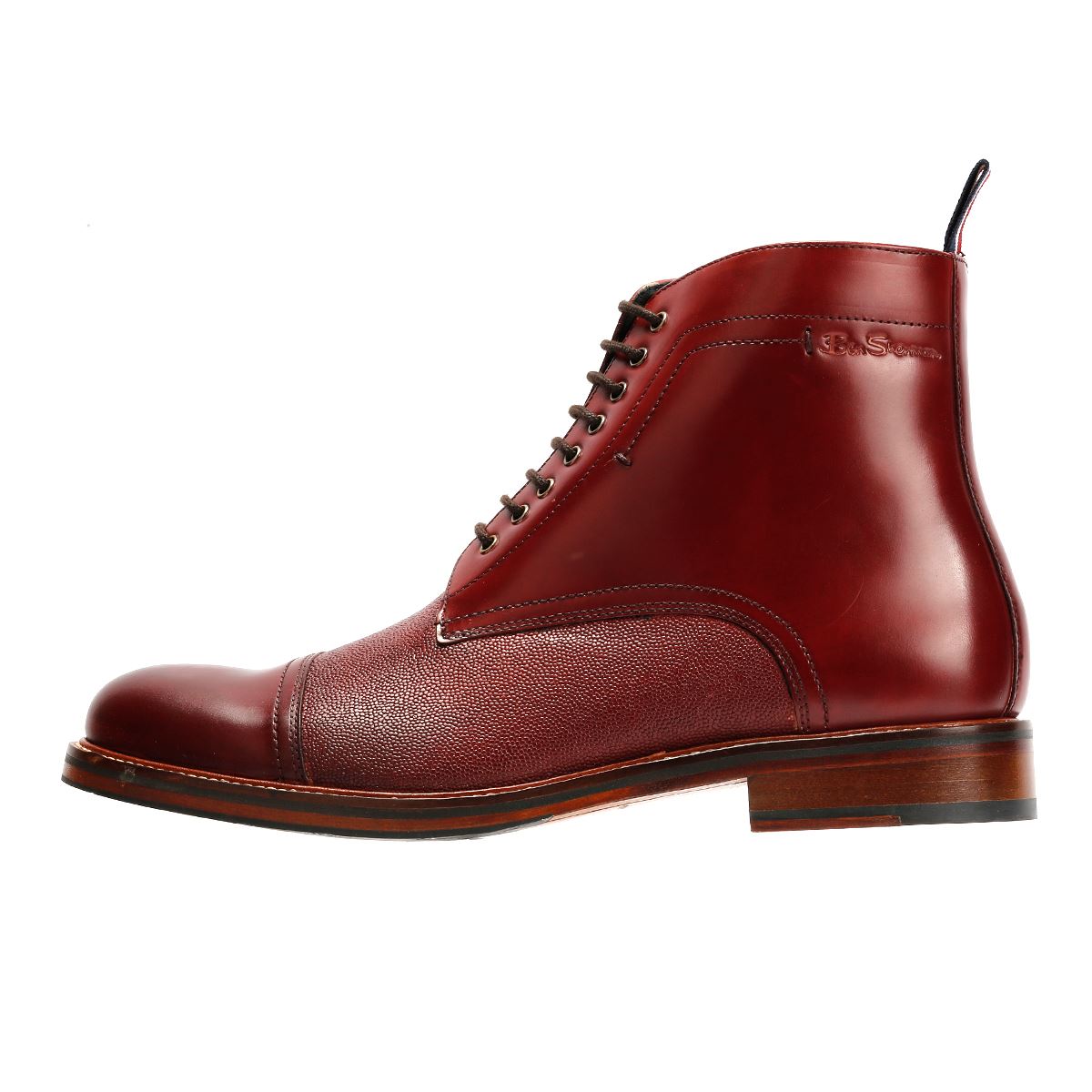 Ben Sherman Harrington Brush Off Leather Men's Burgundy Boots