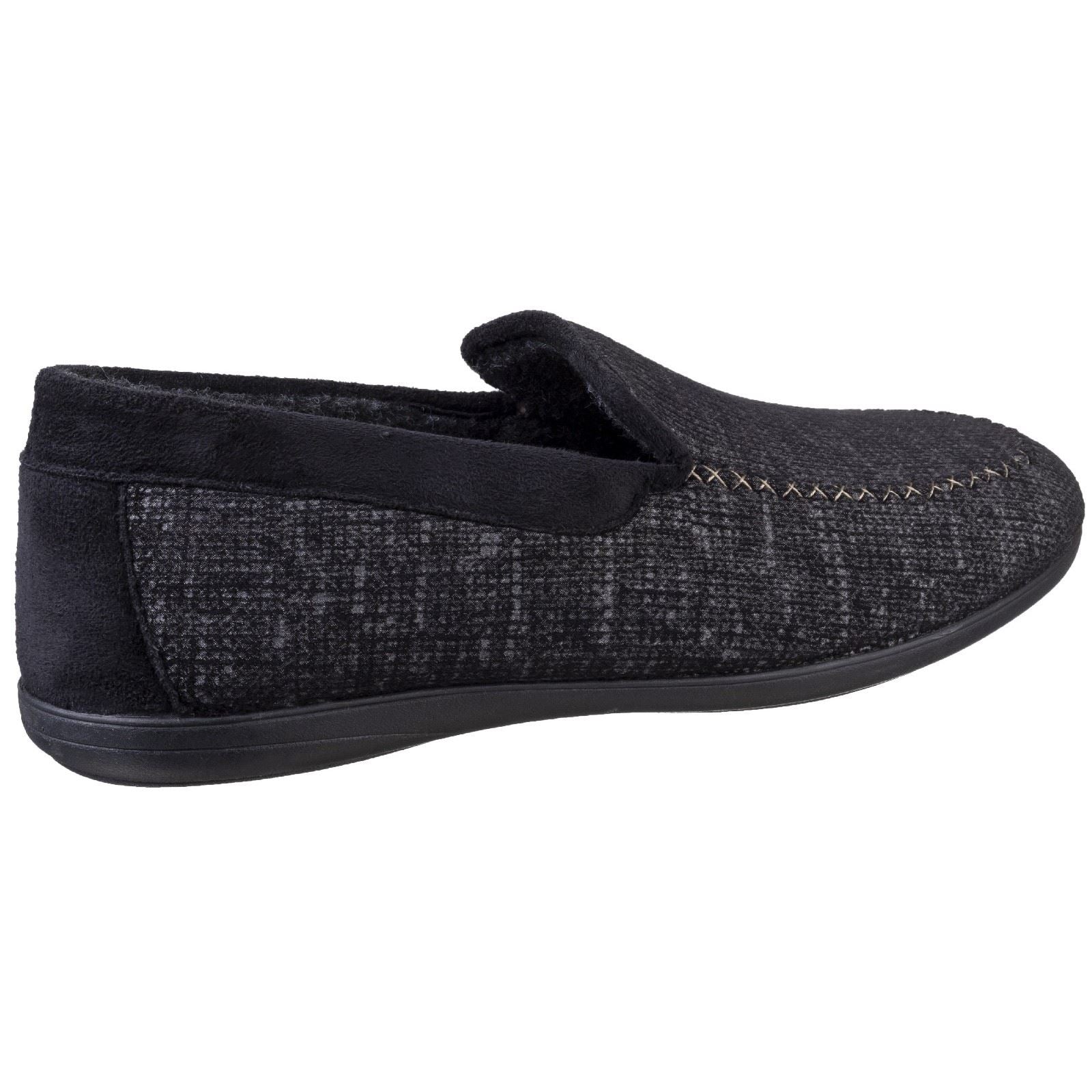 Cotswold Men's Stanley Loafer Slipper in Black