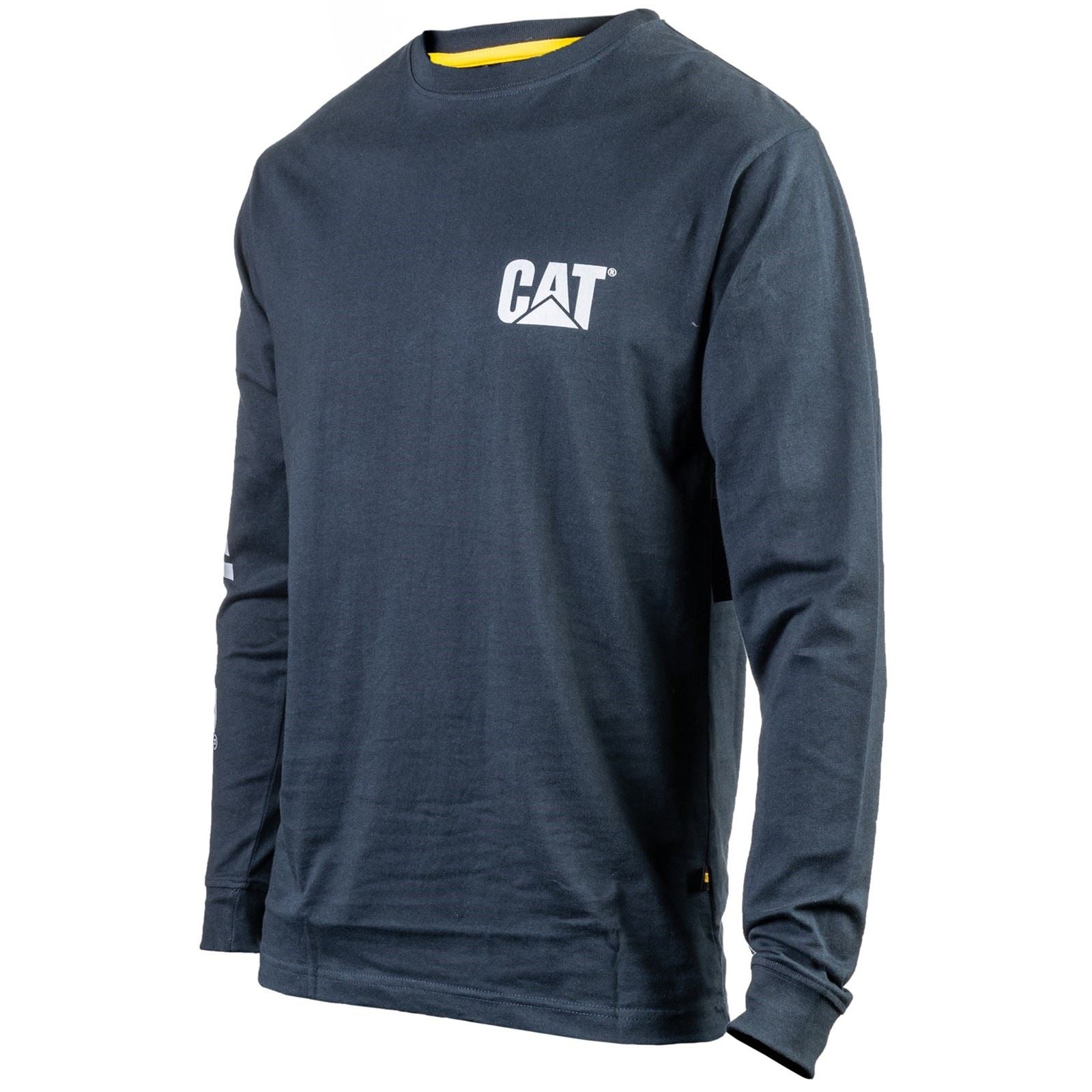 Caterpillar Men's Trademark Banner Long Sleeve T-Shirt in Dark Marine