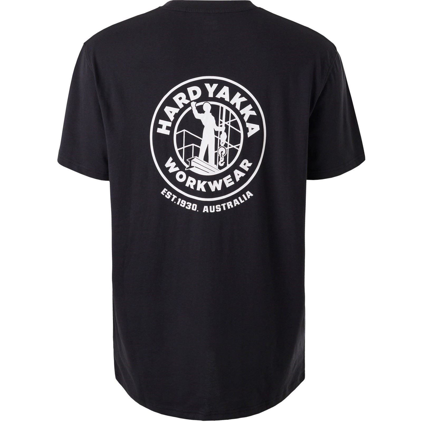Hard Yakka Men's Heritage Icon Short Sleeve Tee in Black