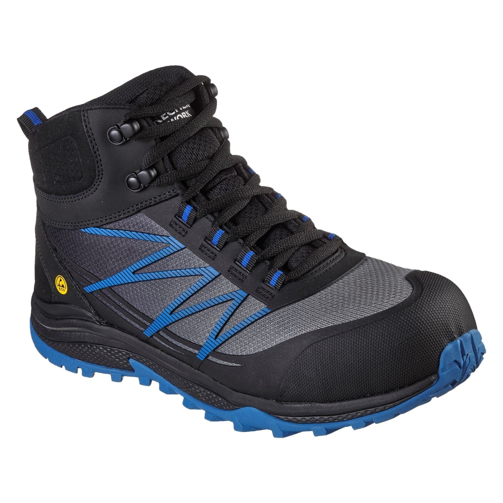Skechers Workwear Puxal Firmle Leather Men's Black/Blue Safety Boots