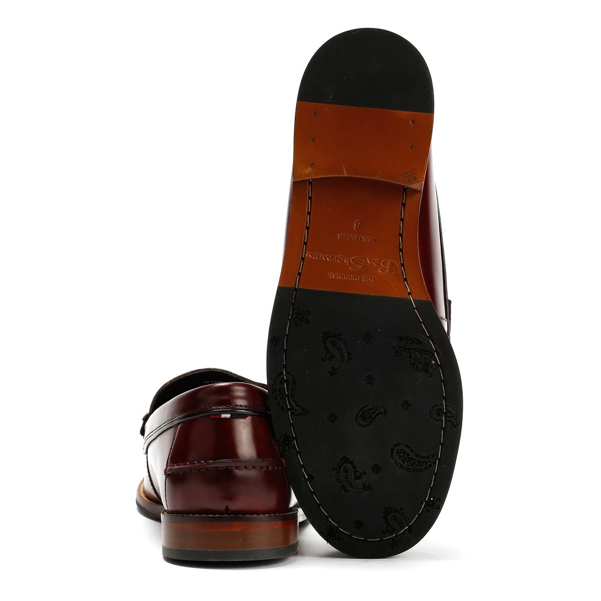 Ben Sherman Sid Brush Off Leather Men's Burgundy Tassel Loafers