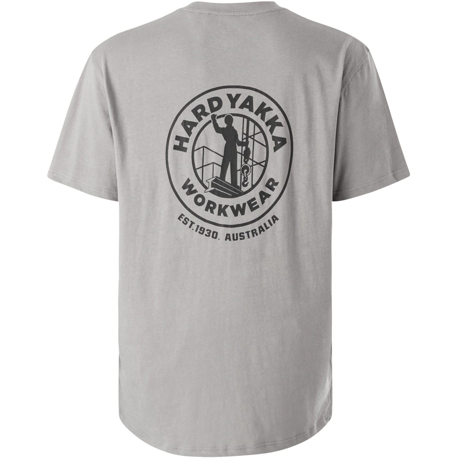 Hard Yakka Men's Heritage Icon Short Sleeve Tee in Grey