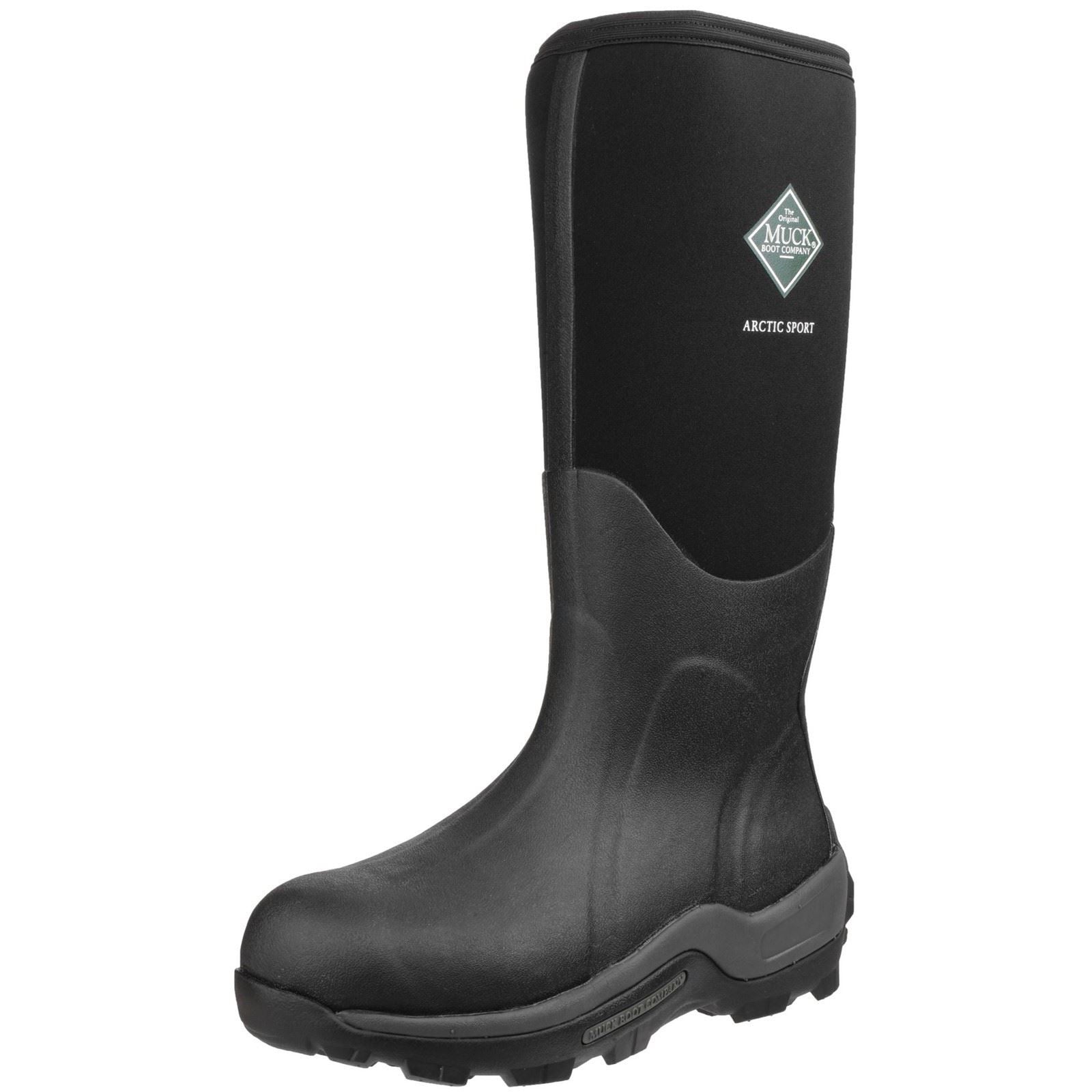 Muck Boots Arctic Sport Pull On Wellington Boot in Black/Black