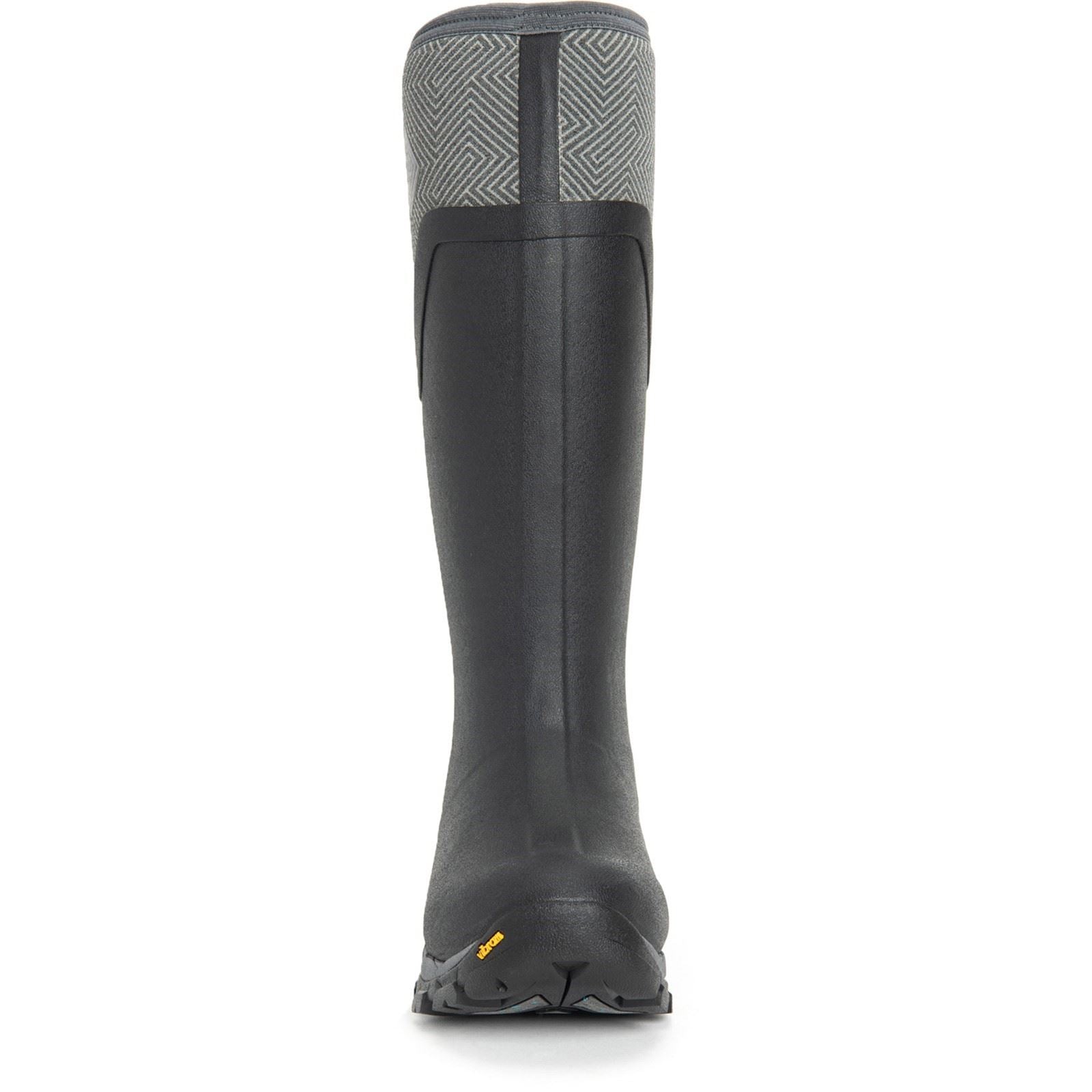Muck Boots Women's Arctic Ice Tall Wellingtons in Black/Grey Geometric