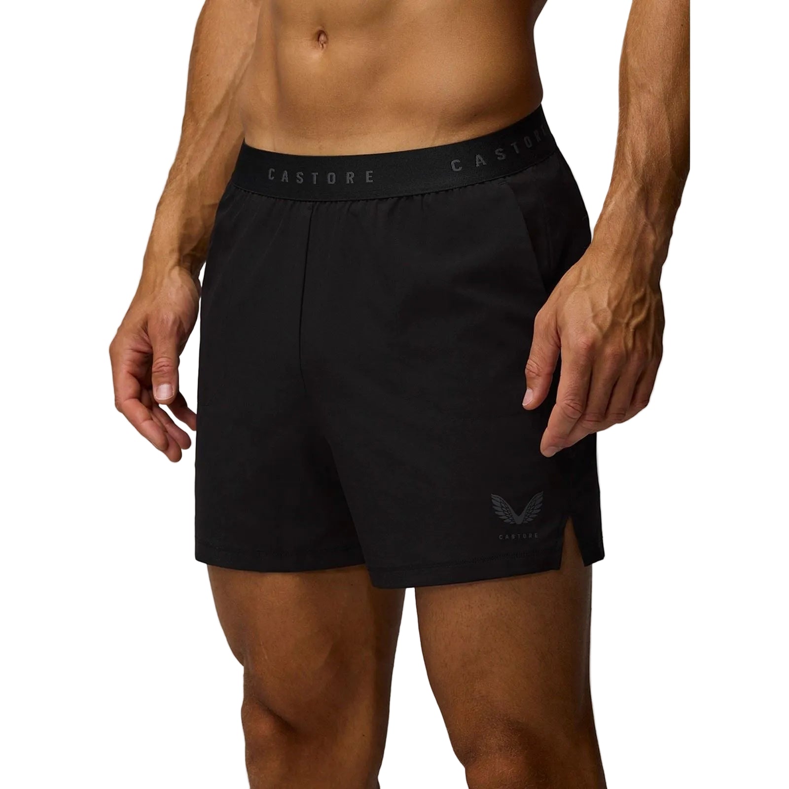 Castore 5" Branded Elastic Men's Black Activewear Shorts