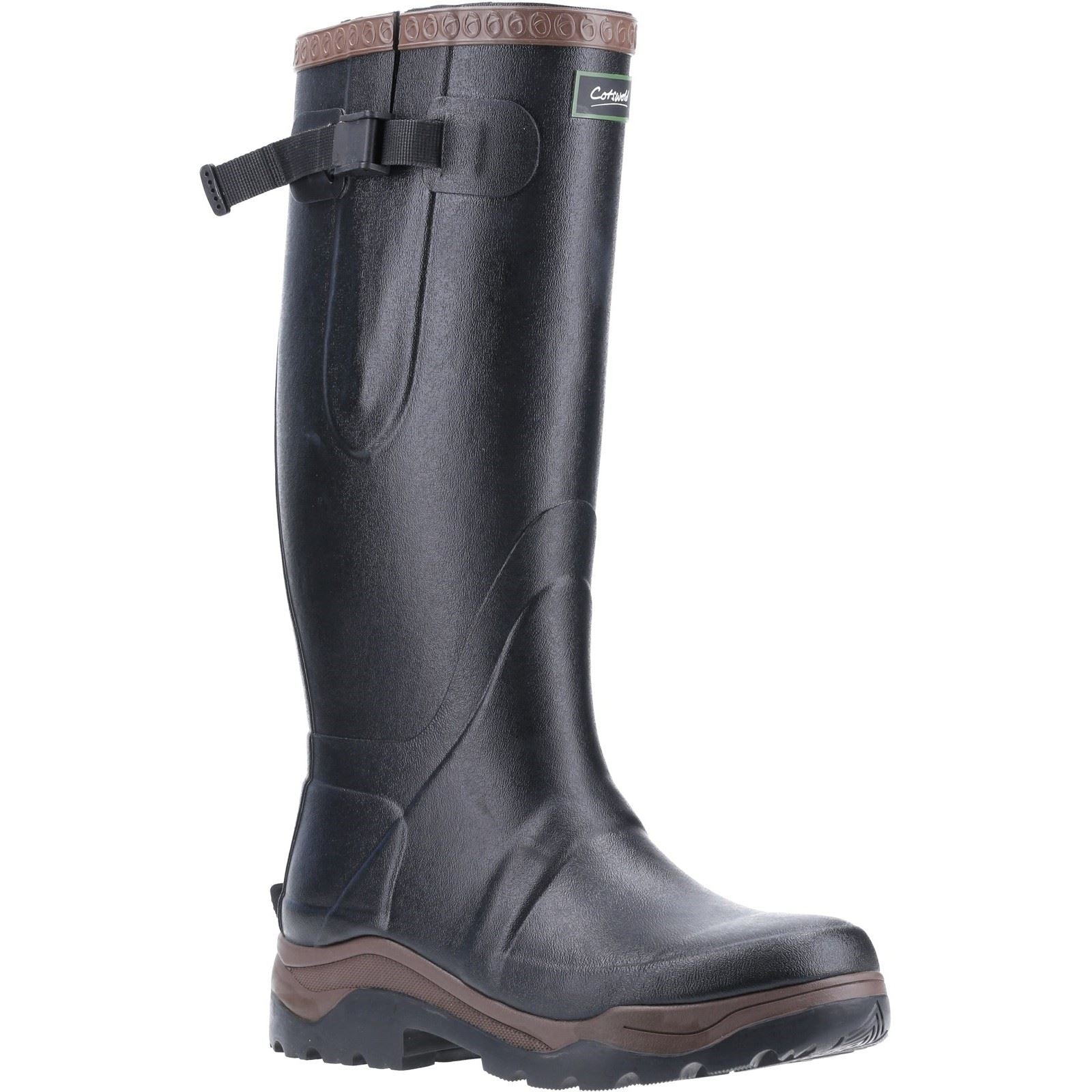 Cotswold Compass Synthetic Rubber Wellington in Black
