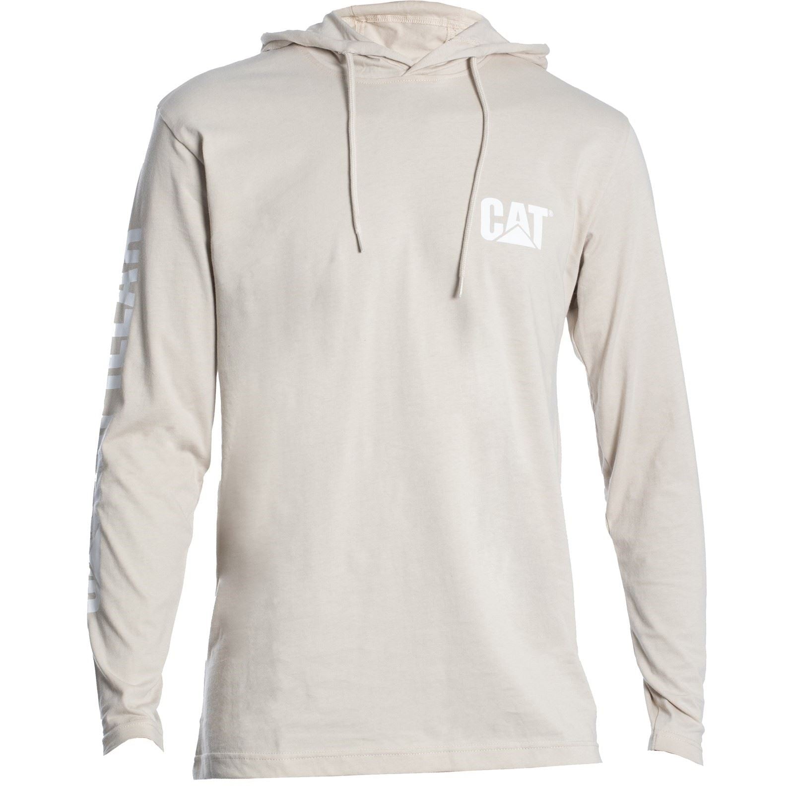 Caterpillar Men's Hooded Long Sleeve Tee in Peyote