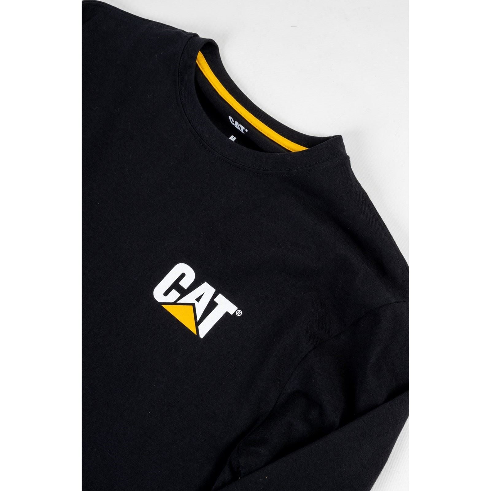 Caterpillar Men's Trademark Banner Long Sleeve T-Shirt in Black