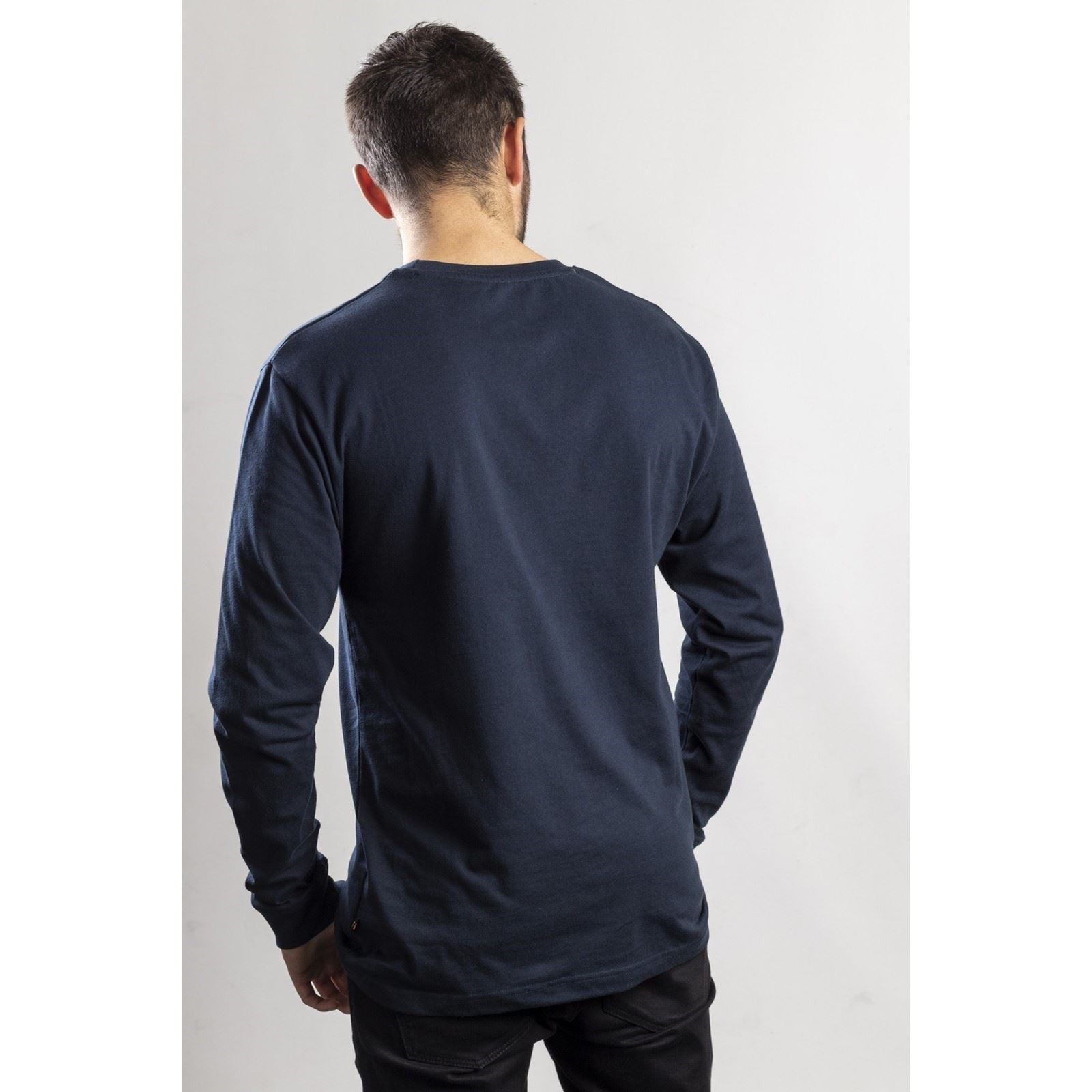 Caterpillar Men's Trademark Banner Long Sleeve T-Shirt in Dark Marine