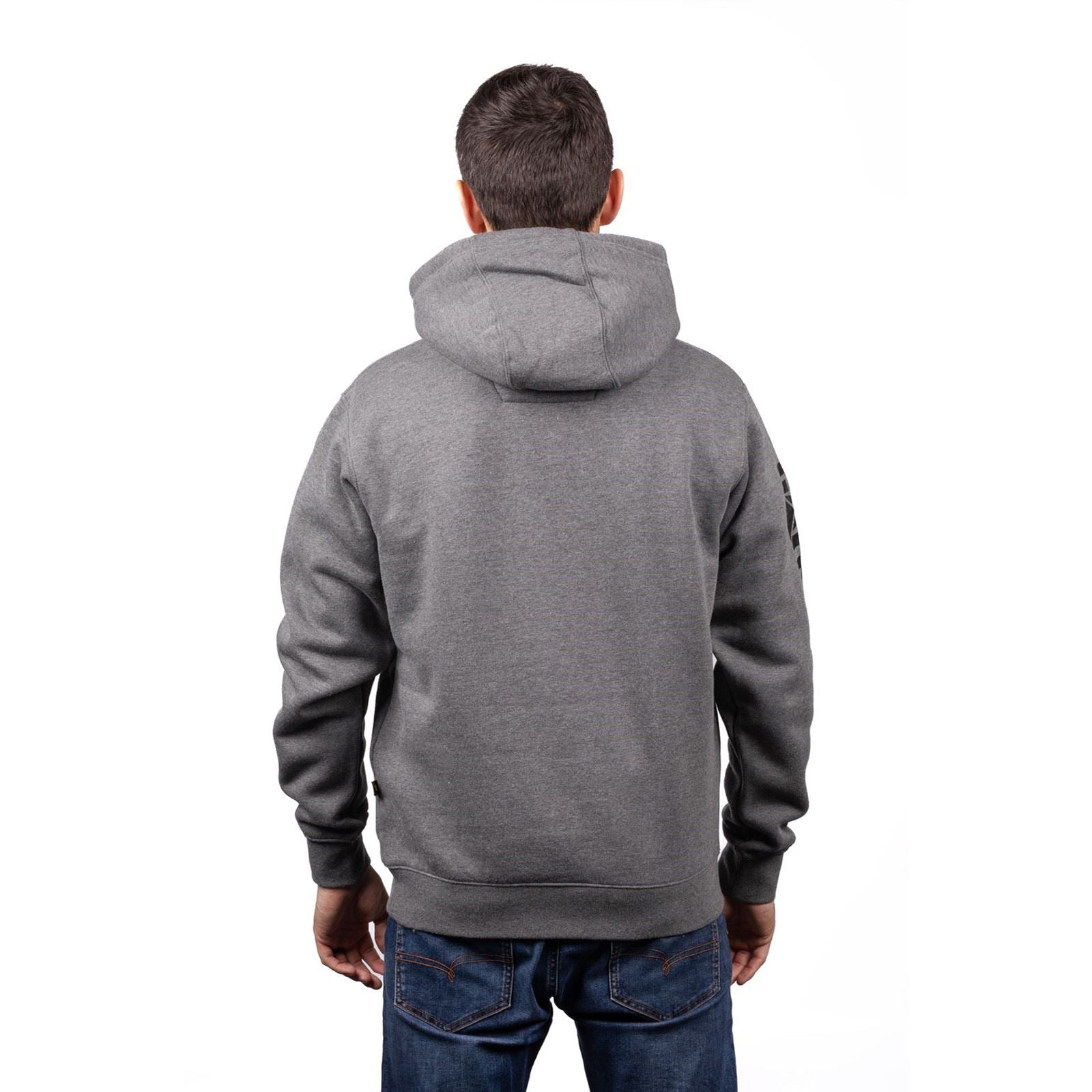 Caterpillar Men's Trademark Banner Hooded Sweatshirt in Dark Grey