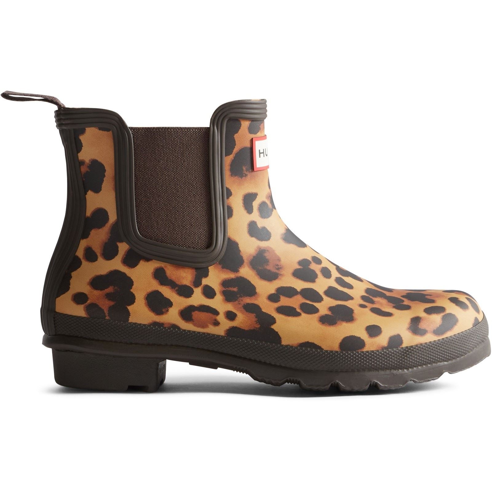 Hunter(GARD) (99020603) (5063447431009a) (44271-82993) BROWN ORIGINAL CHELSEA LEOPARD PRINT BOOT BROWN size 4