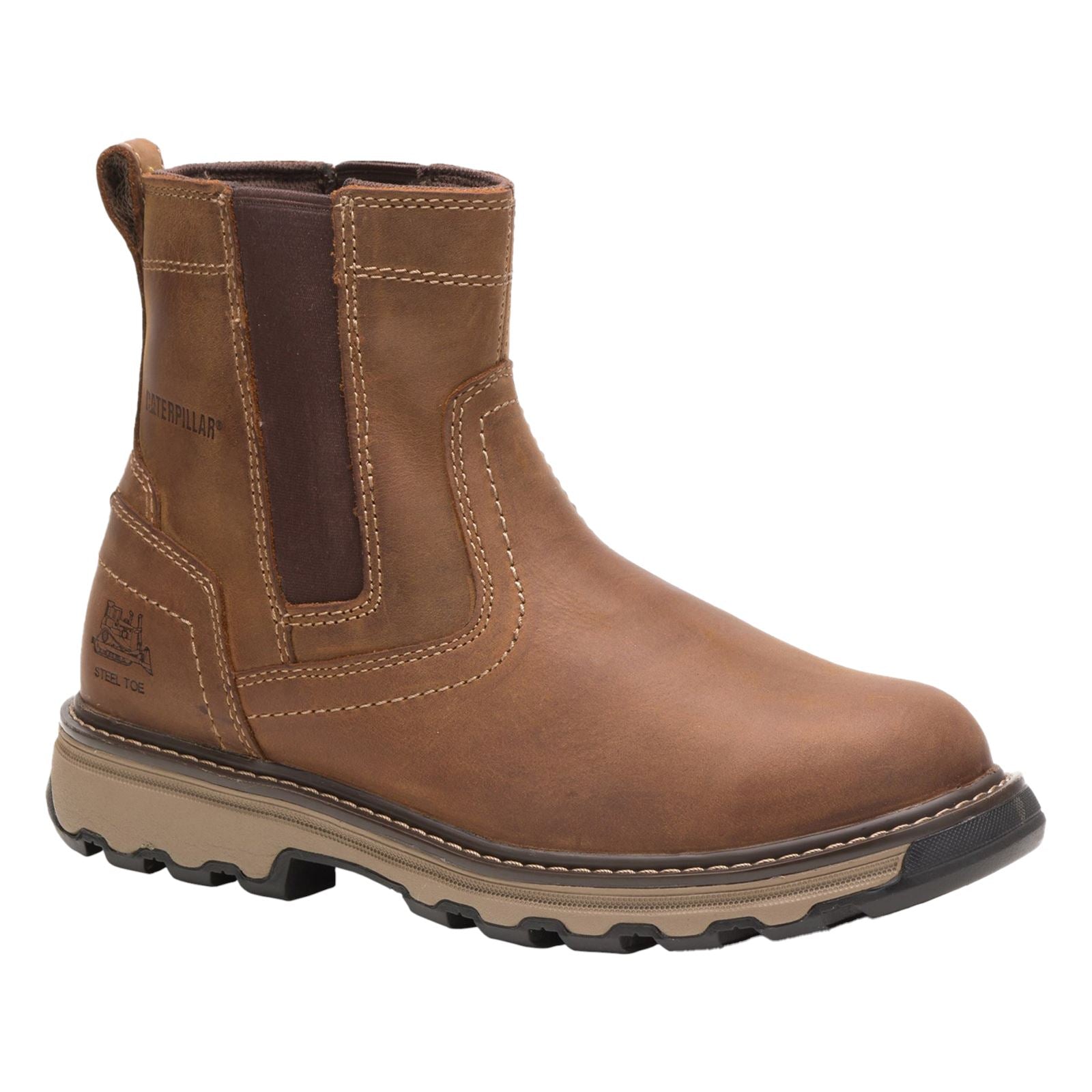 Caterpillar Men's Pelton Safety Boot in Dark Beige