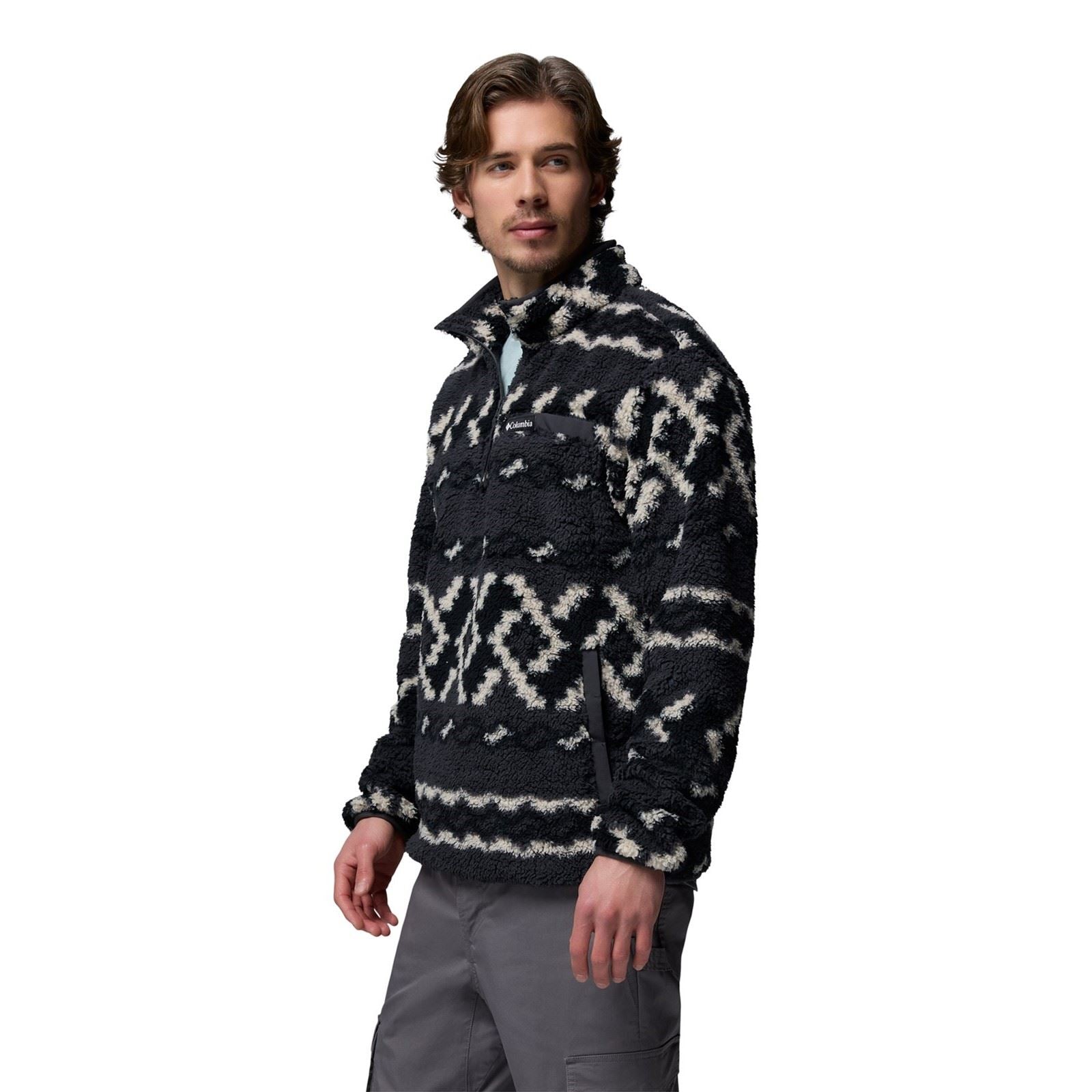 Columbia Rugged Ridge High Pile Half Zip Men's Black Fleece Pullover