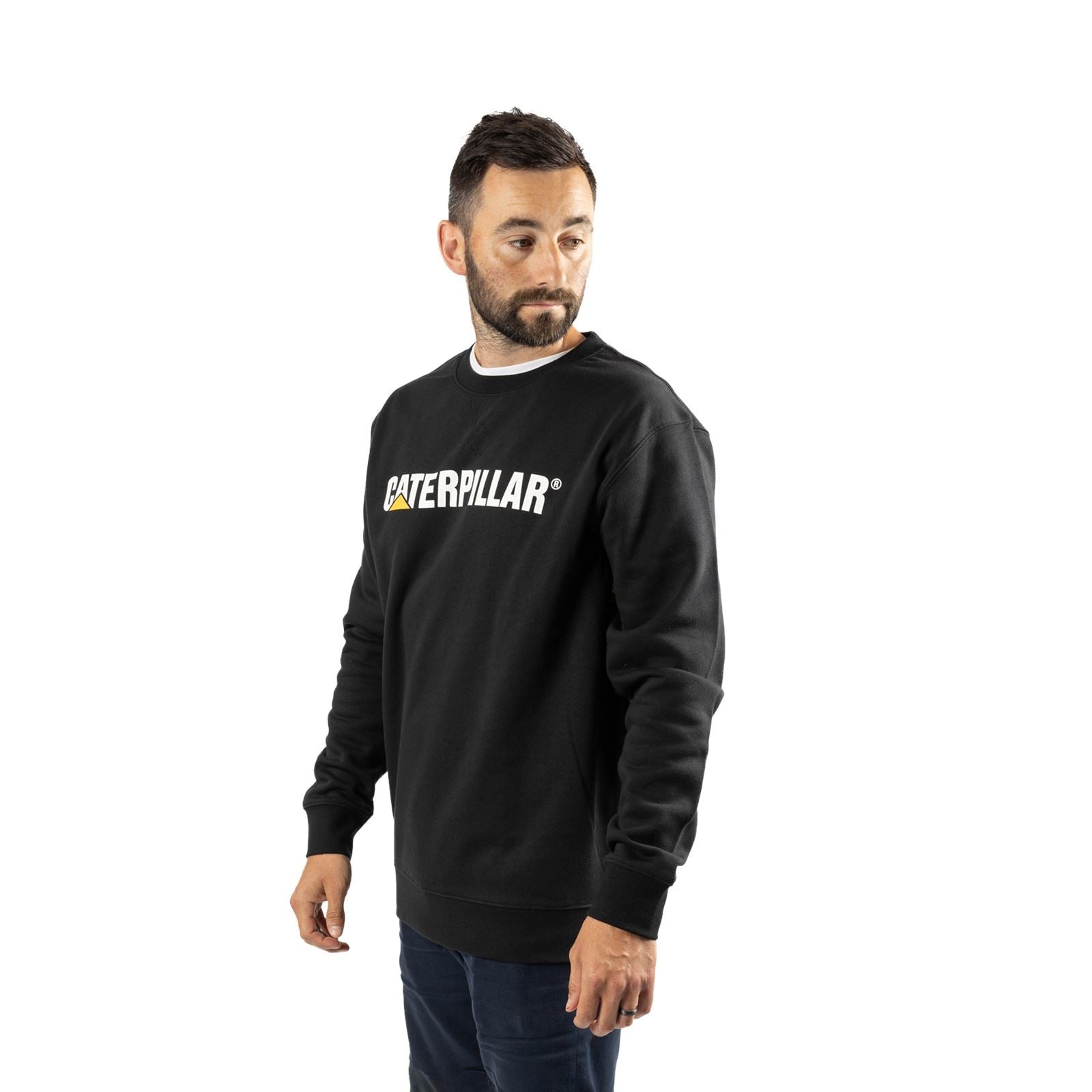 Caterpillar Men's Midweight Crewneck Sweatshirt in Black