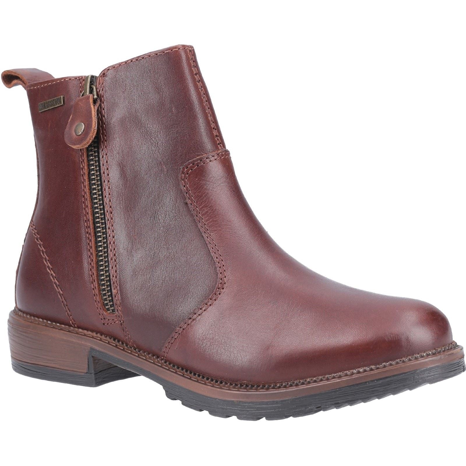 Cotswold Women's Ashwicke Zip Ankle Boot in Brown